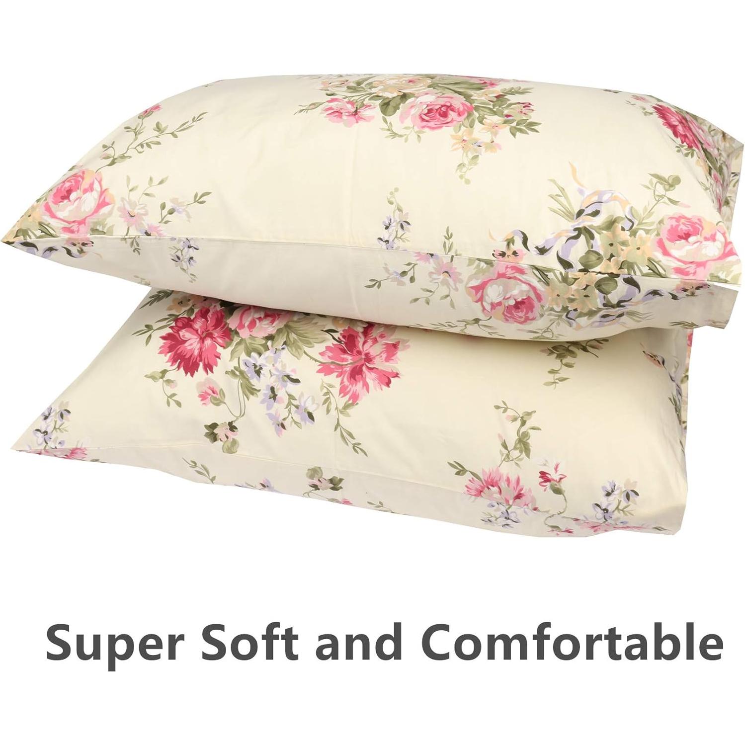 Juego de Fundas de Almohada WBYCOTBED 100% Algodón 400 Hilos Queen