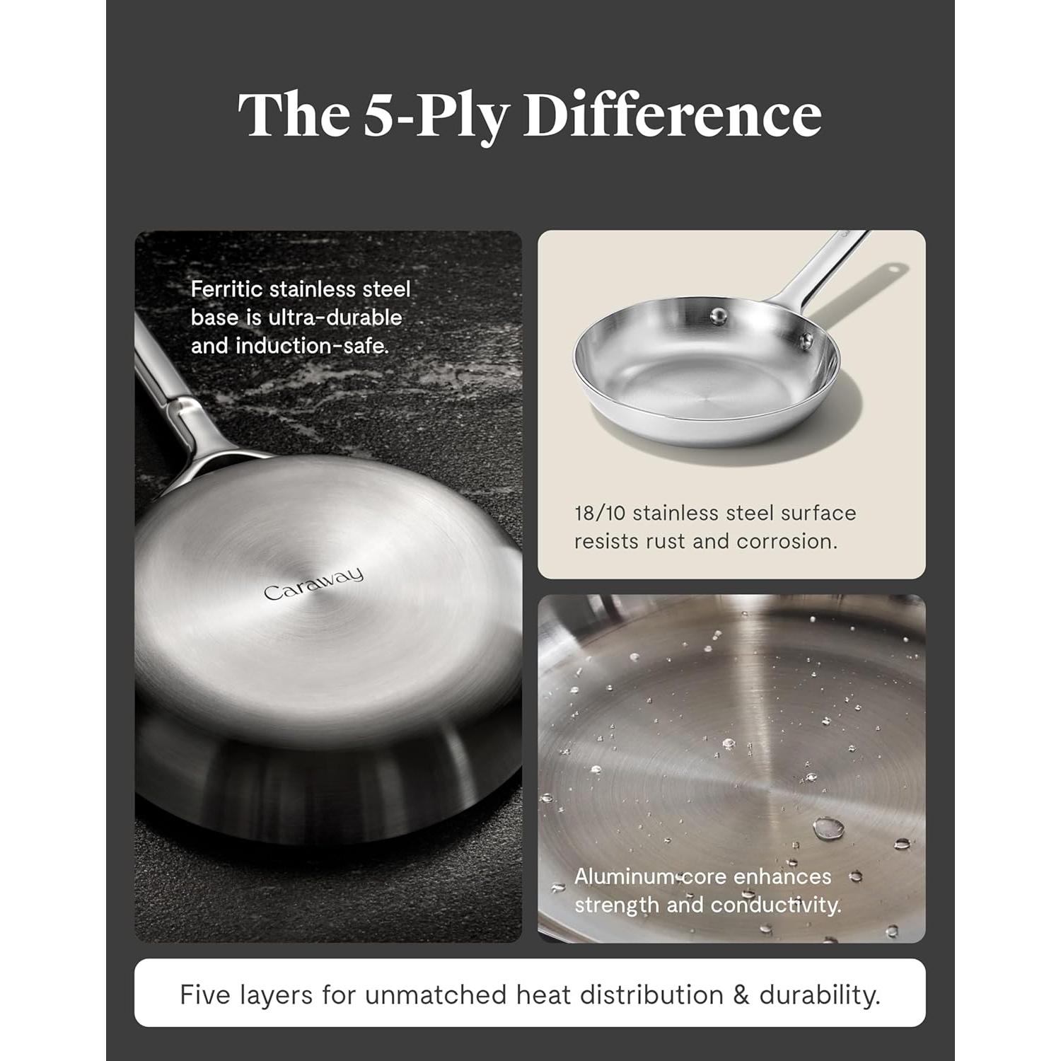 Sartén Mini de Acero Inoxidable Caraway 20.32 cm - A Prueba de Horno