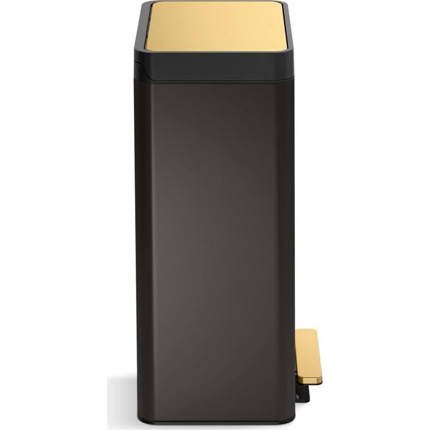 Cubo de Basura KOHLER 13 Galones Acero Inoxidable Negro y Cobre