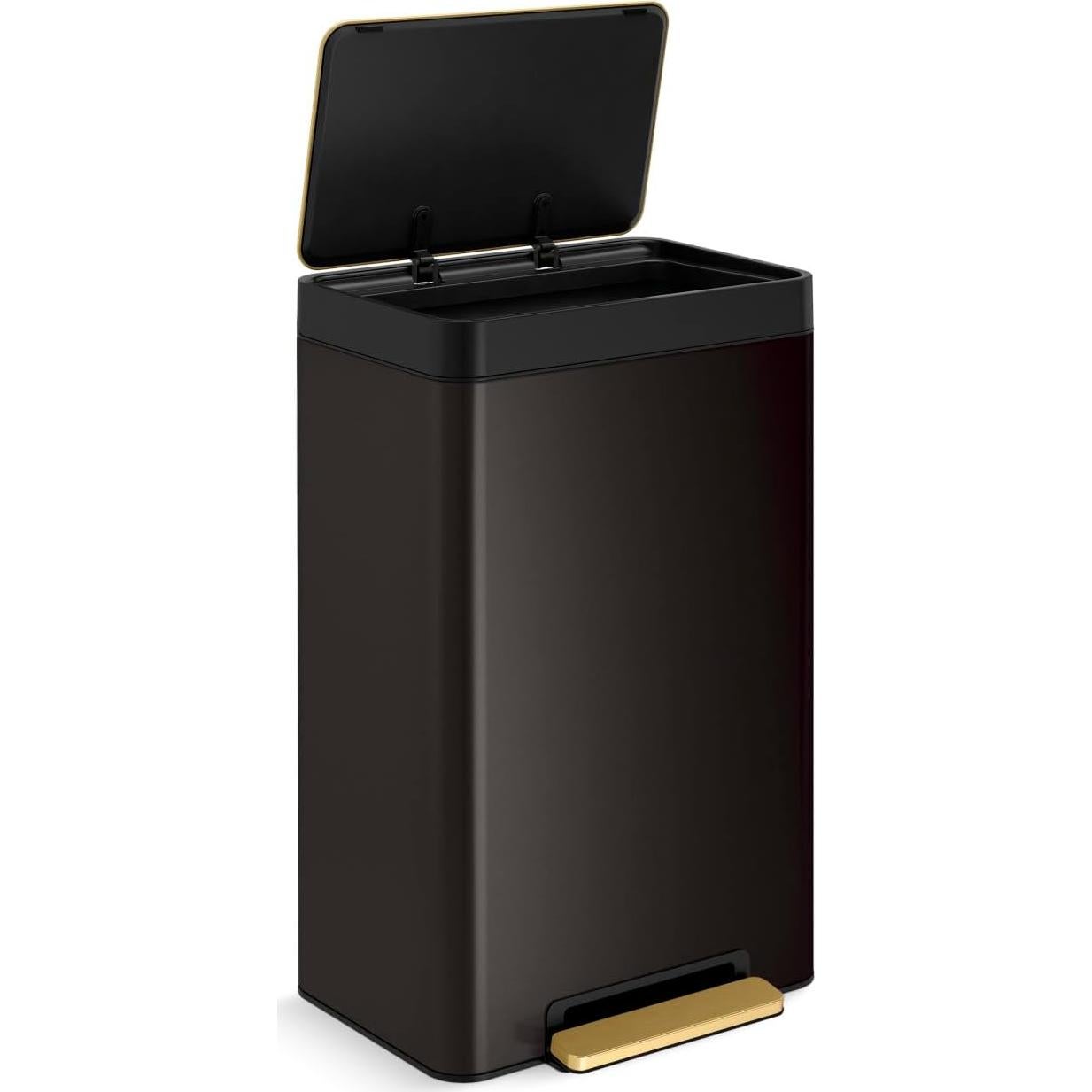Cubo de Basura KOHLER 13 Galones Acero Inoxidable Negro y Cobre