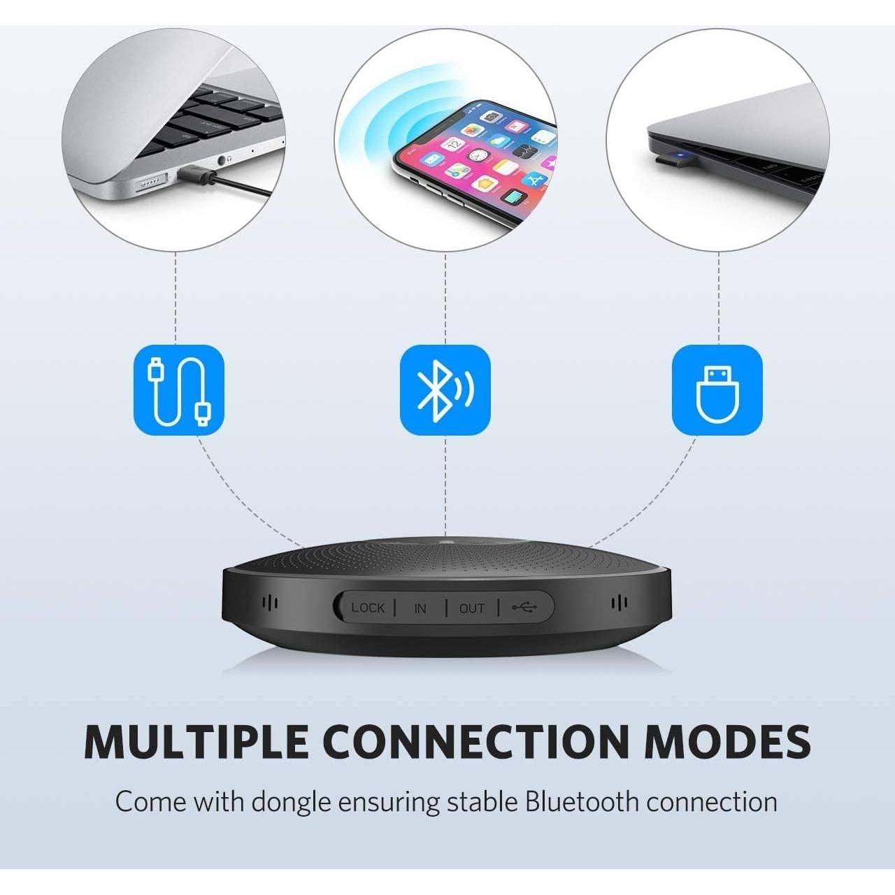 Altavoz Bluetooth eMeet M2 Negro para Conferencias 5-8 Personas