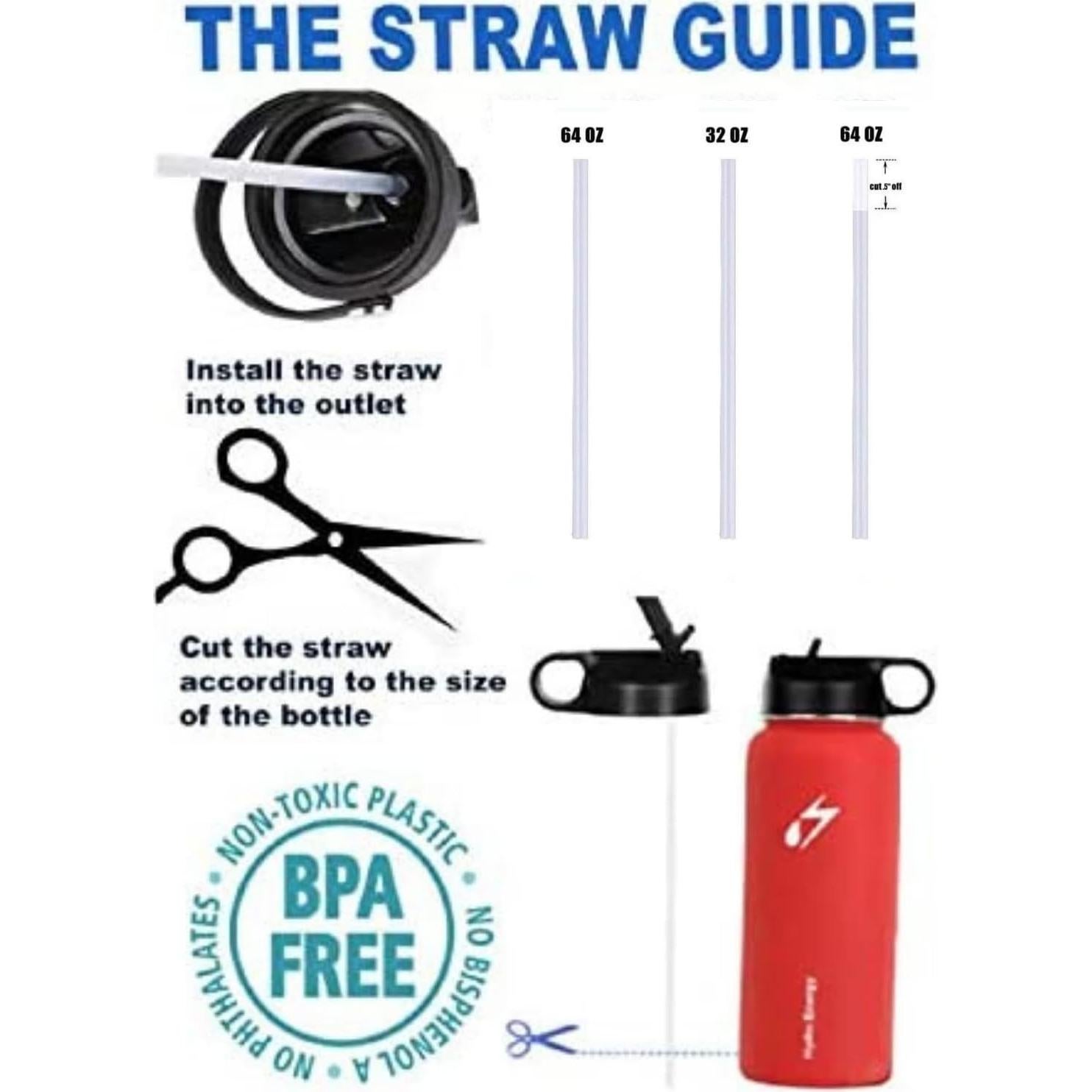 Juego de Popotes Reutilizables Hydro Flask - 6 Pzs 20.32 cm