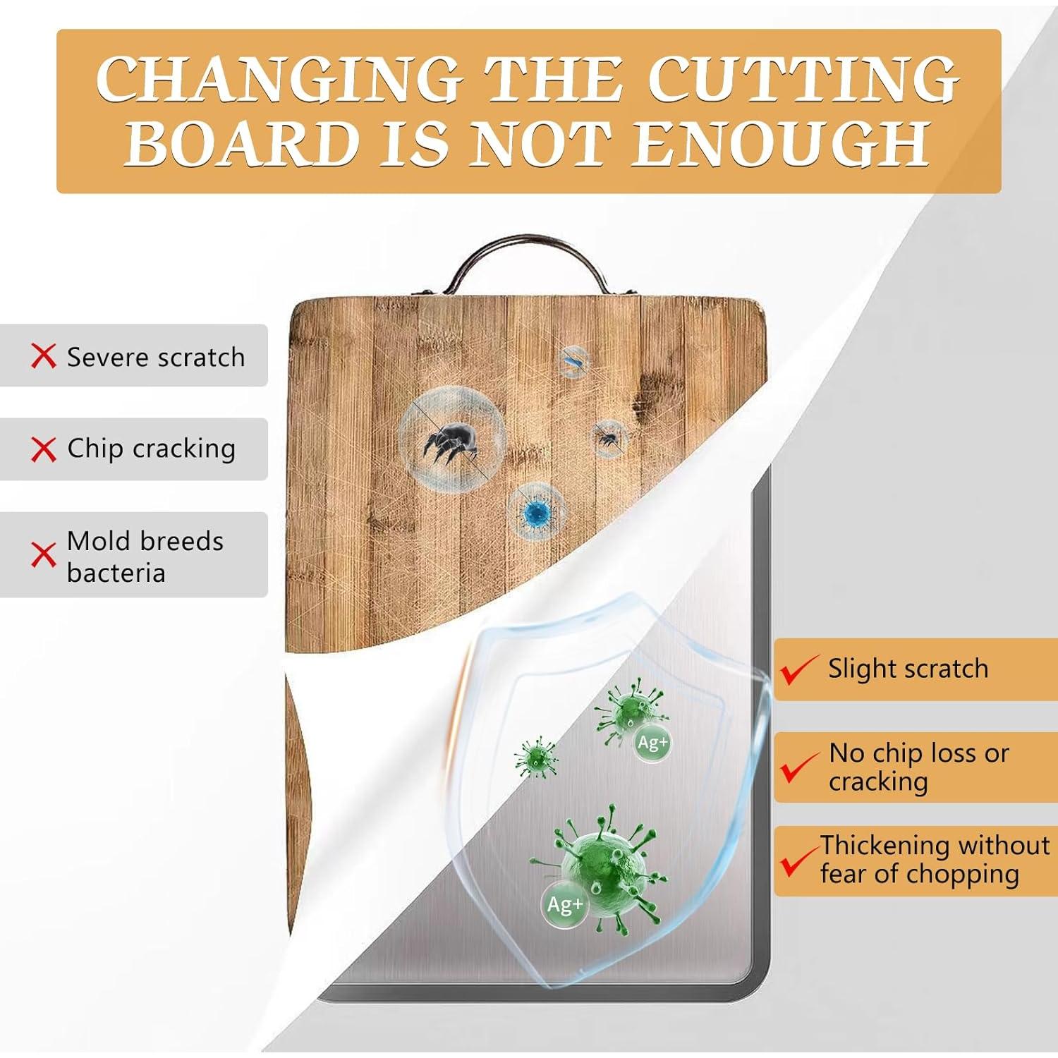 Tabla de Cortar Doble Lado XINHUISHQZ Acero Inoxidable 33x18cm