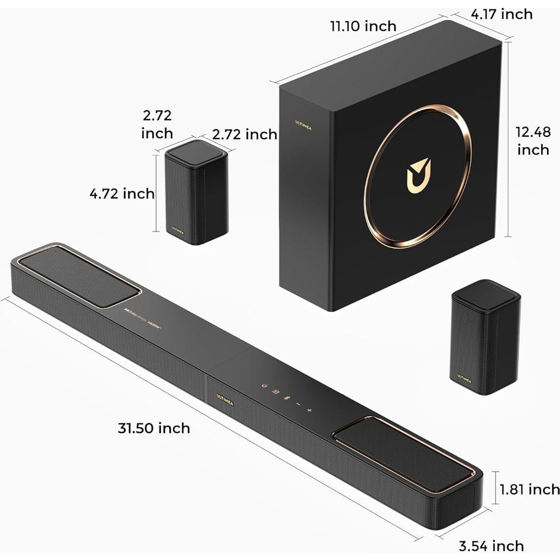 Barra de Sonido ULTIMEA 5.1.2ch Dolby Atmos con Subwoofer