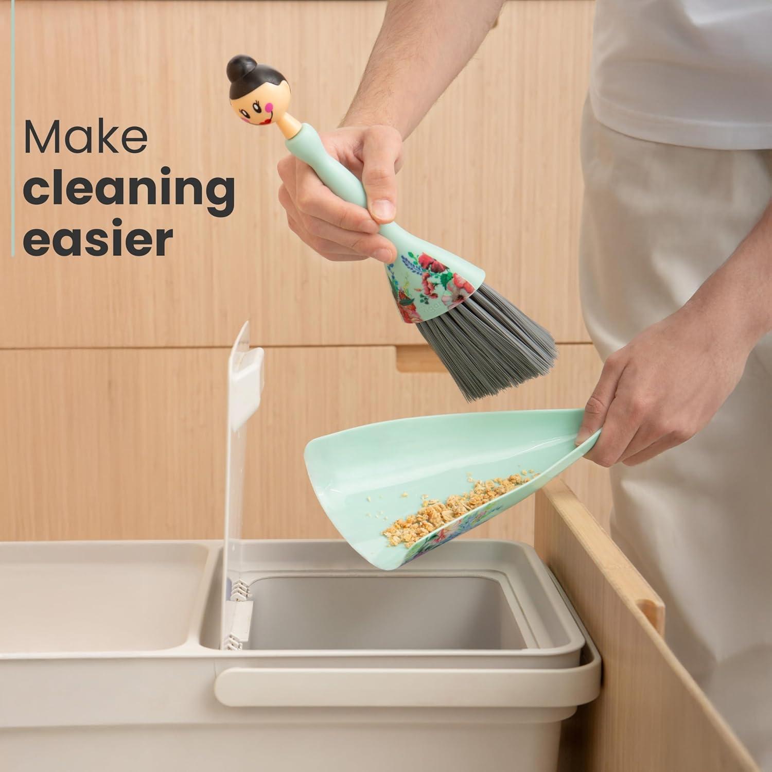 Juego de Escoba y Recogedor Vigar Mini Turquesa 27cm