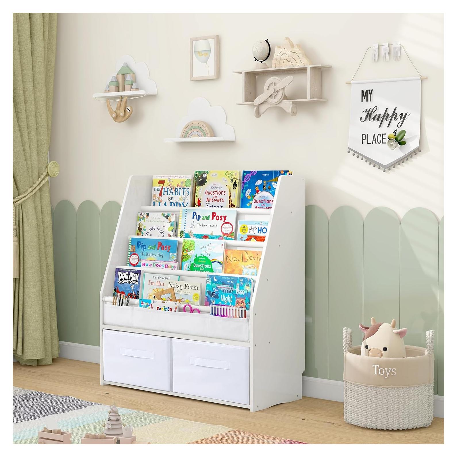 Estantería de Madera Maciza MallBest para Niños con Almacenamiento