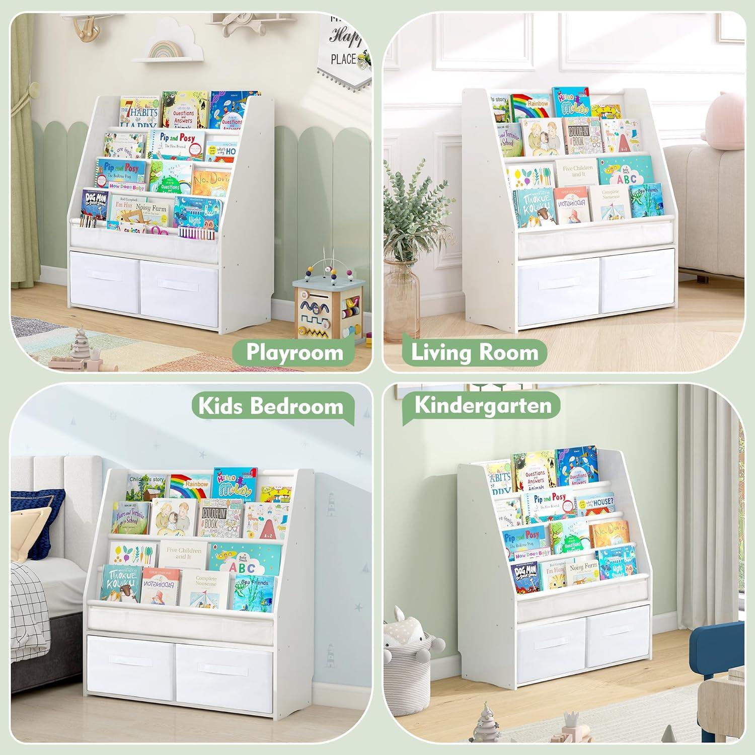 Estantería de Madera Maciza MallBest para Niños con Almacenamiento