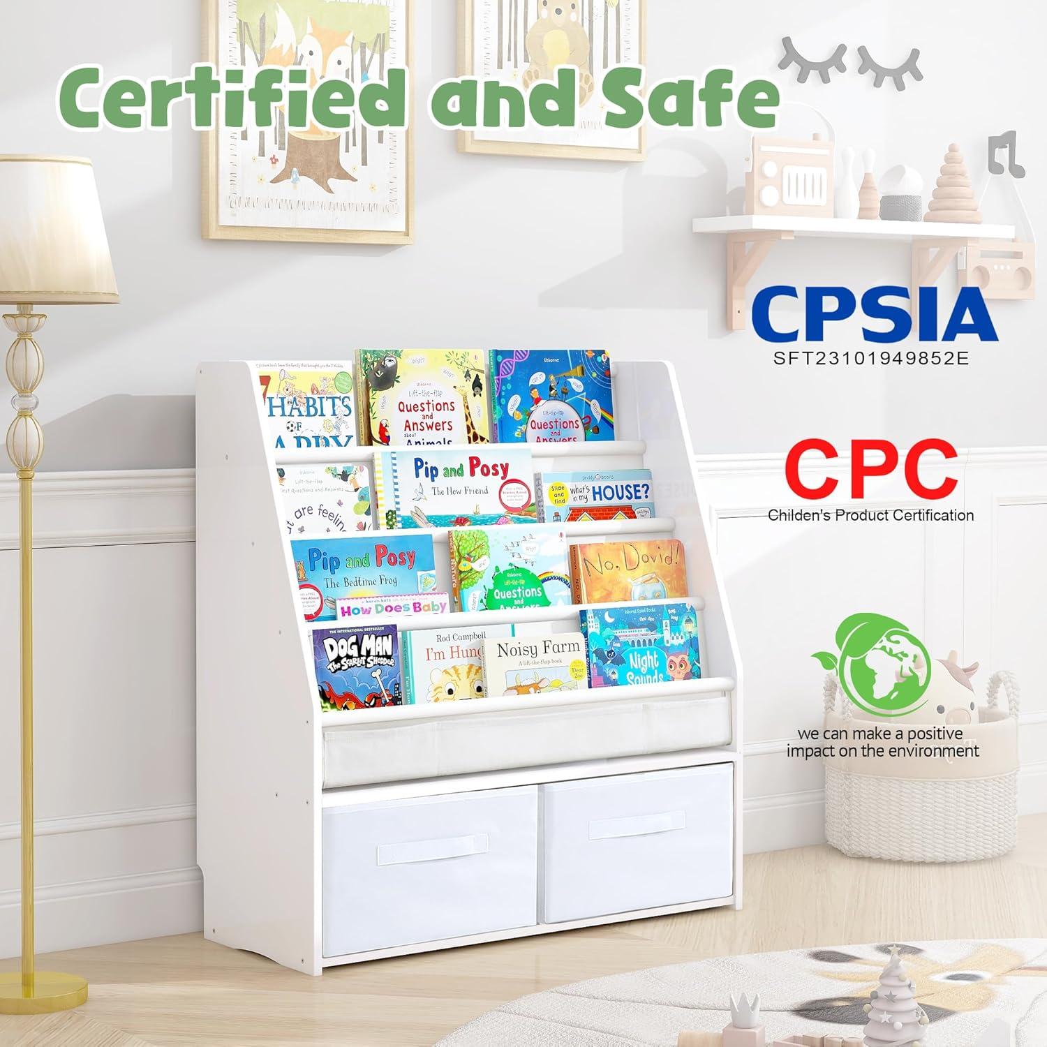 Estantería de Madera Maciza MallBest para Niños con Almacenamiento