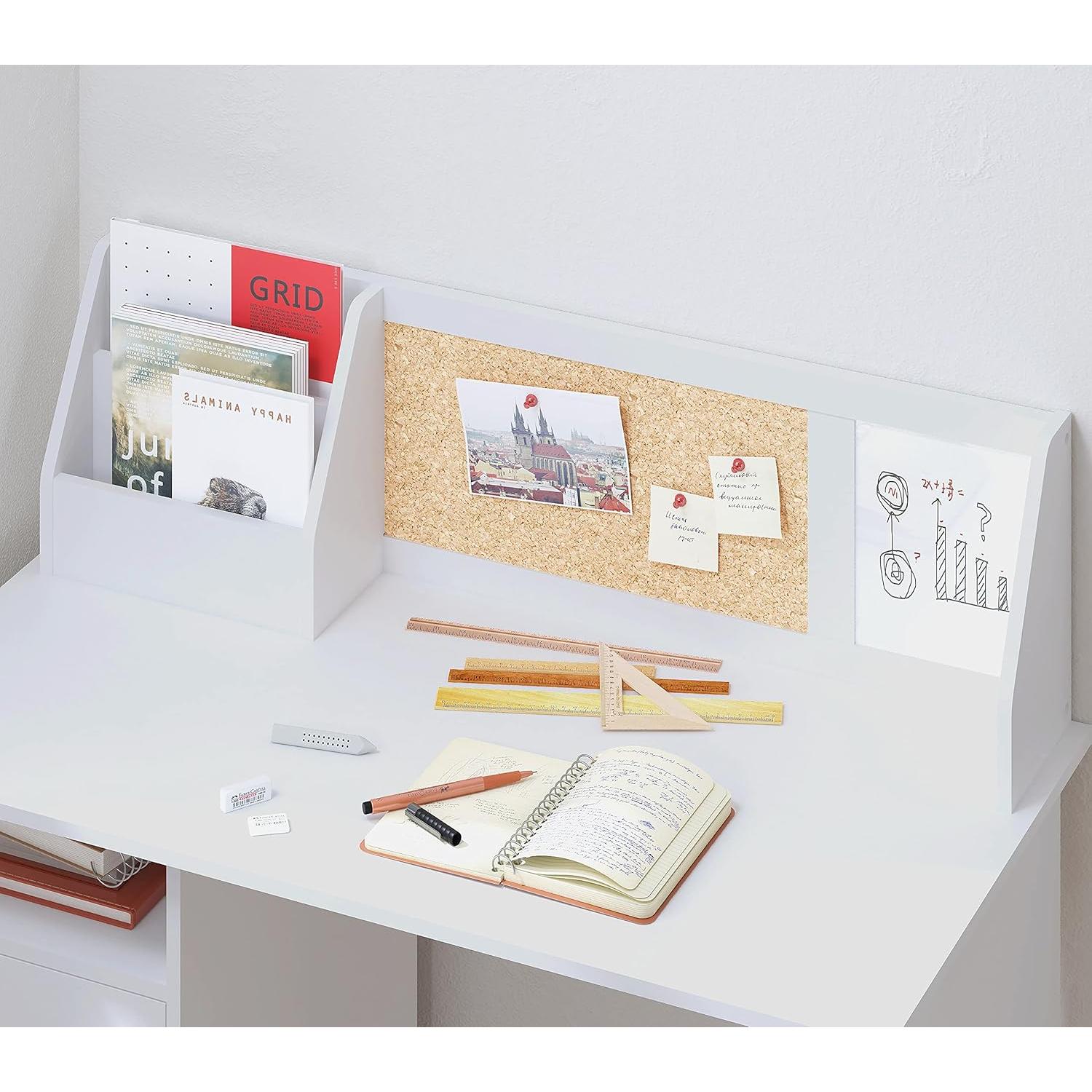 Escritorio de Estudio UTEX para Niños Blanco con Almacenamiento