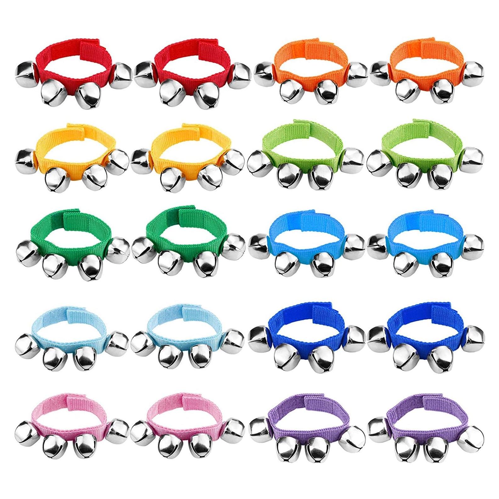 Pulseras de Campanas Ajustables Augshy - 7 Paquetes Multicolor
