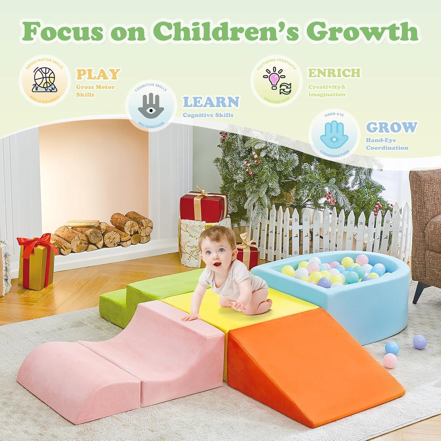 QUCHI Juguetes de Escalada 5 Piezas Espuma para Niños 3-5 Años