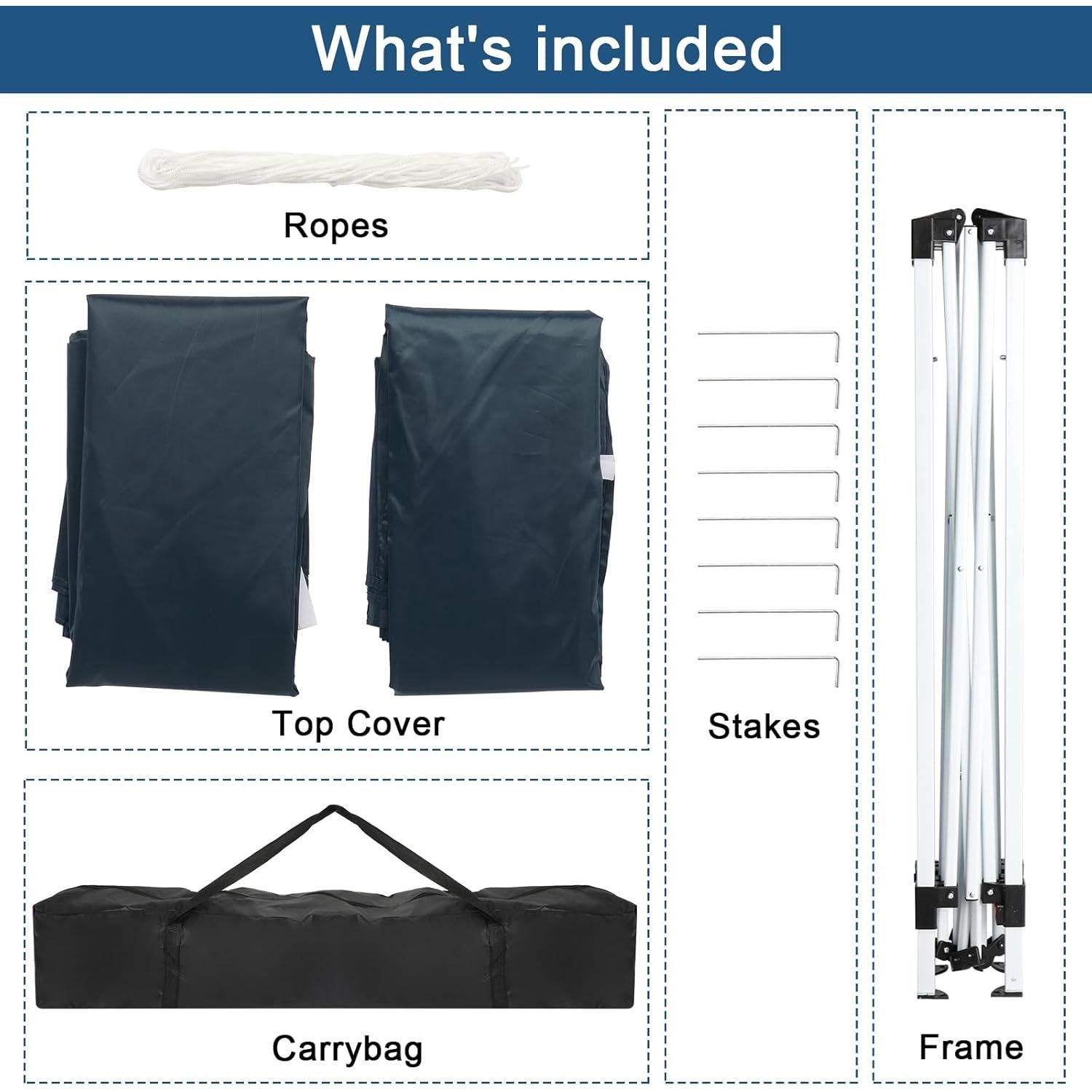 Carpa Portátil 6x6m WOW PIONEER Azul Resistente al Agua