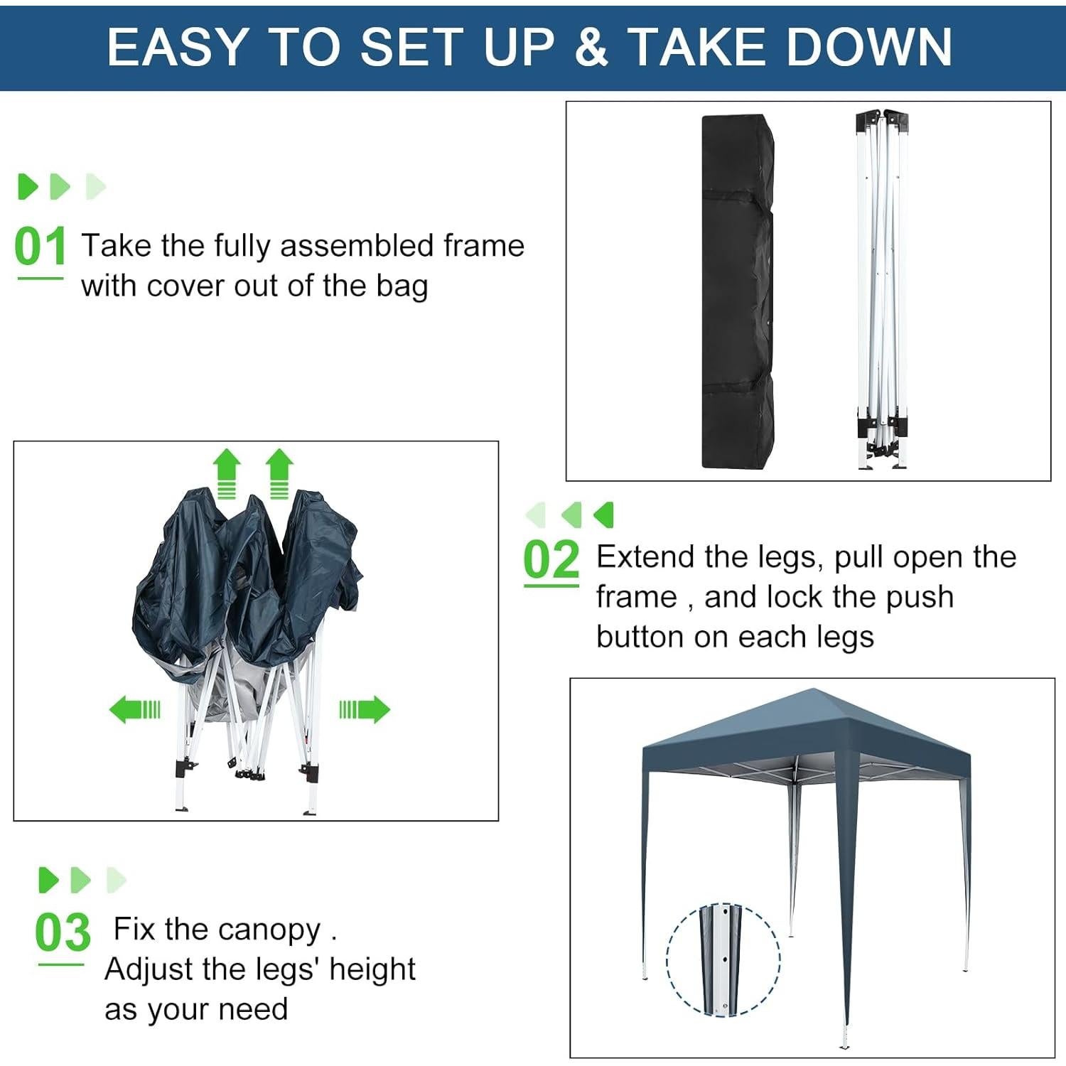 Carpa Portátil 6x6m WOW PIONEER Azul Resistente al Agua