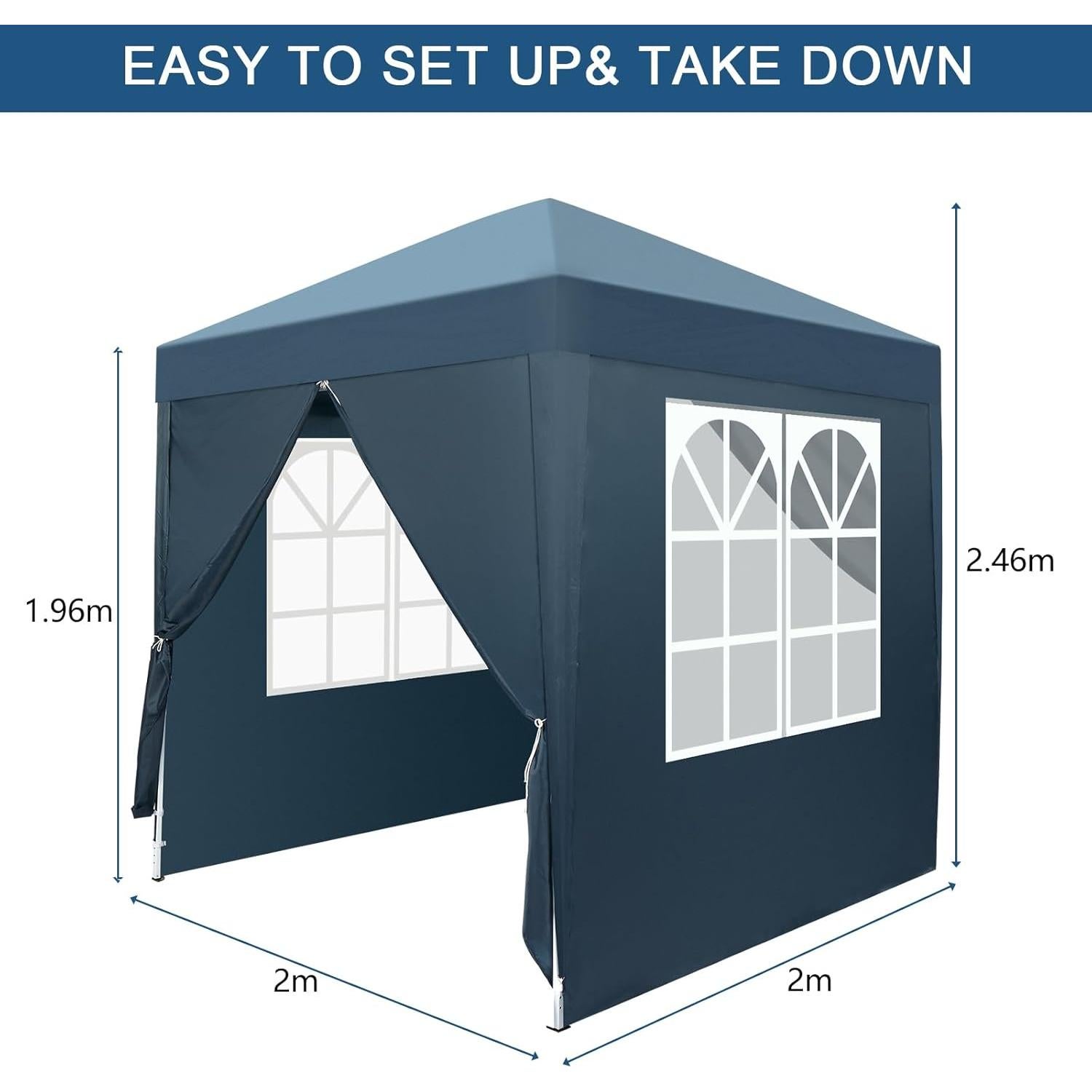 Carpa Portátil 6x6m WOW PIONEER Azul Resistente al Agua