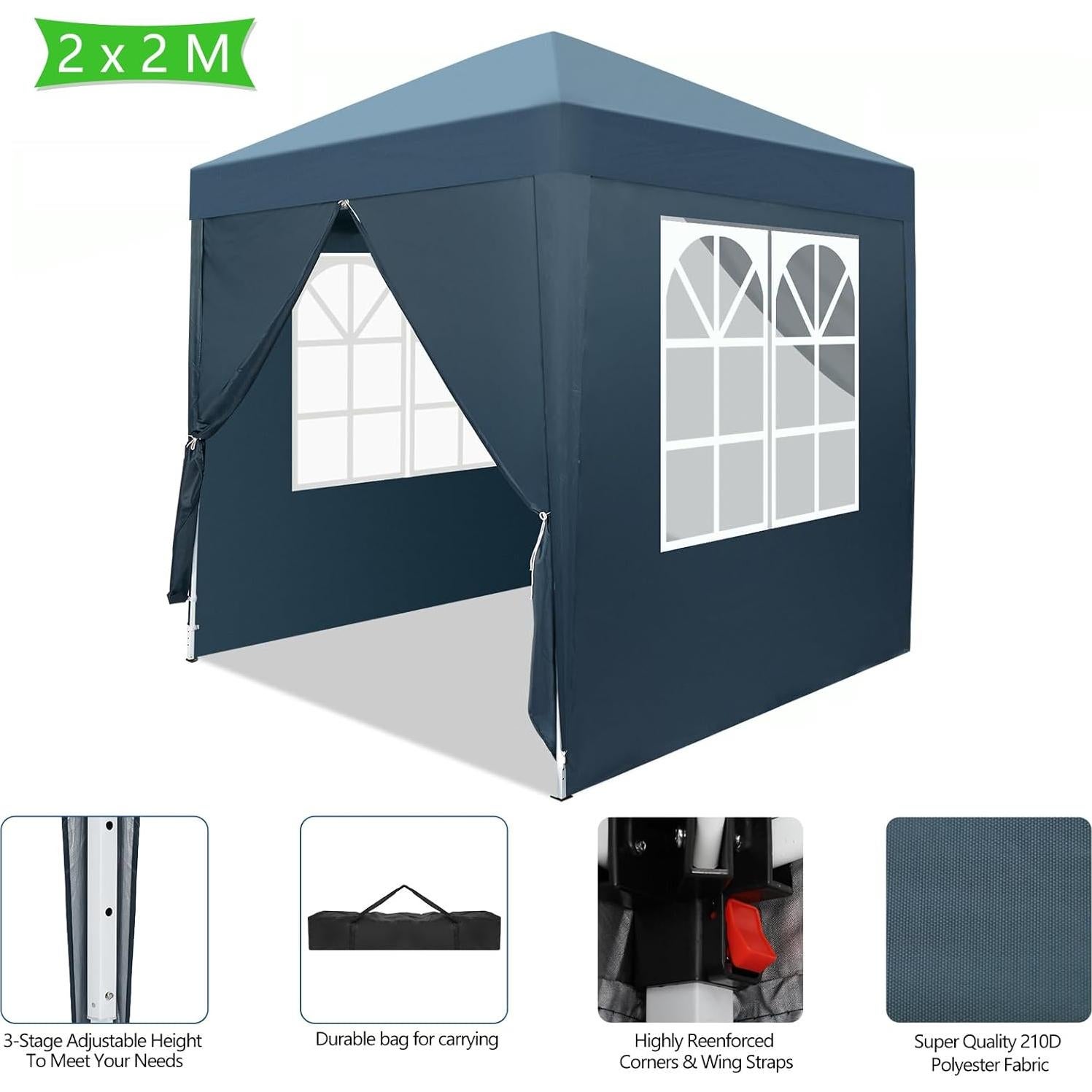 Carpa Portátil 6x6m WOW PIONEER Azul Resistente al Agua