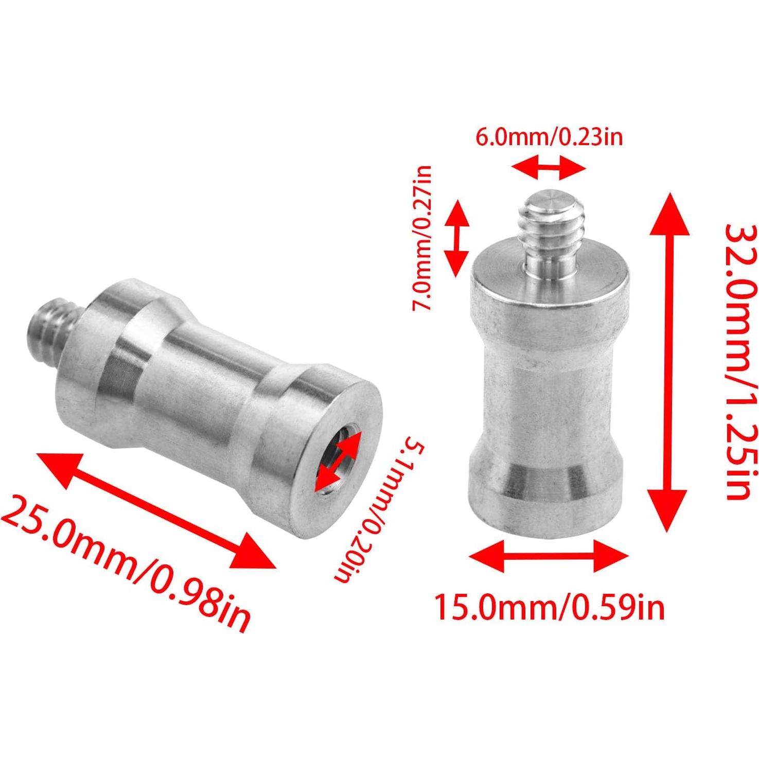 Adaptador de Soporte de Luz Zangc 1/4 Hembra a 3/8 Macho 4PCS