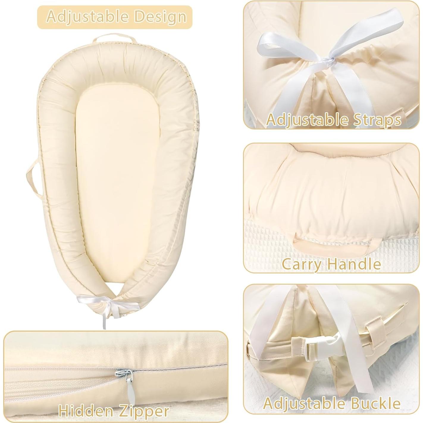 Funda de Lounger para Bebé Hooyax 100% Algodón Beige