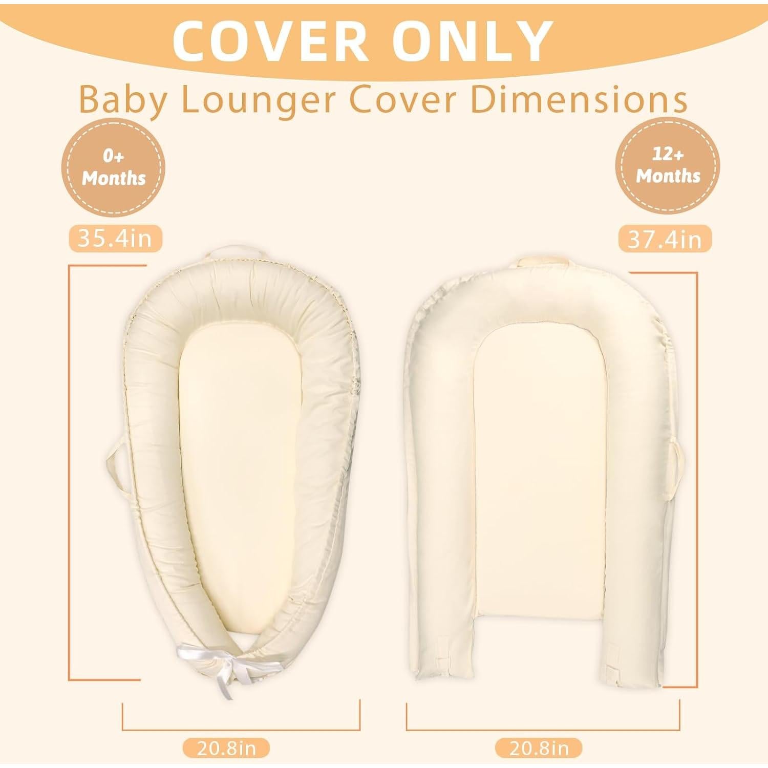 Funda de Lounger para Bebé Hooyax 100% Algodón Beige