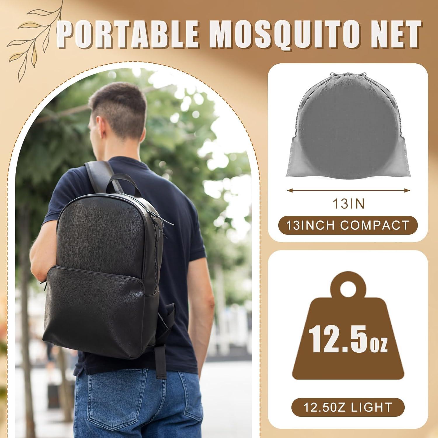 2 Redes de Mosquito Plegables Portátiles 198x79x56cm Negro