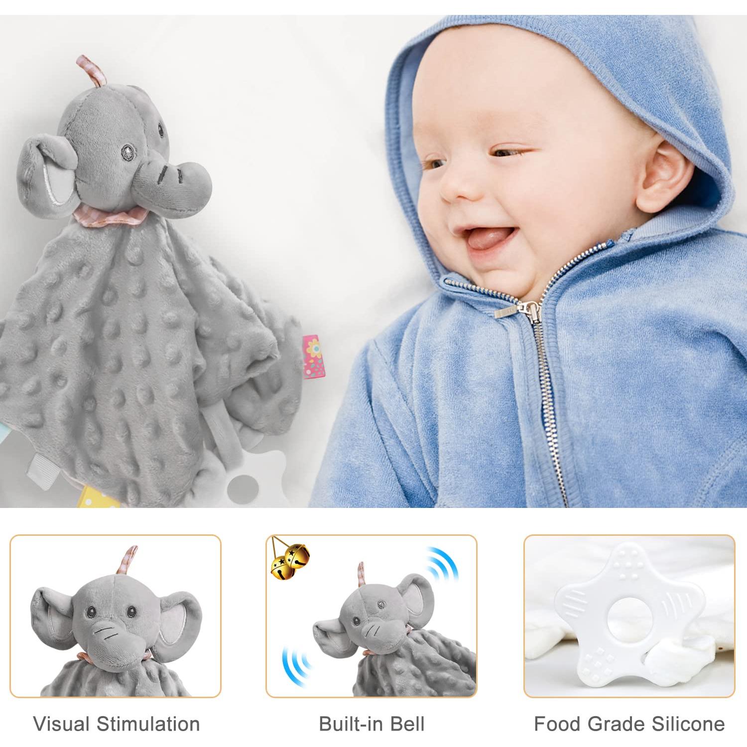 Set de Regalo para Bebé Elefante iAOVUEBY - Manta, Sonajero y Más