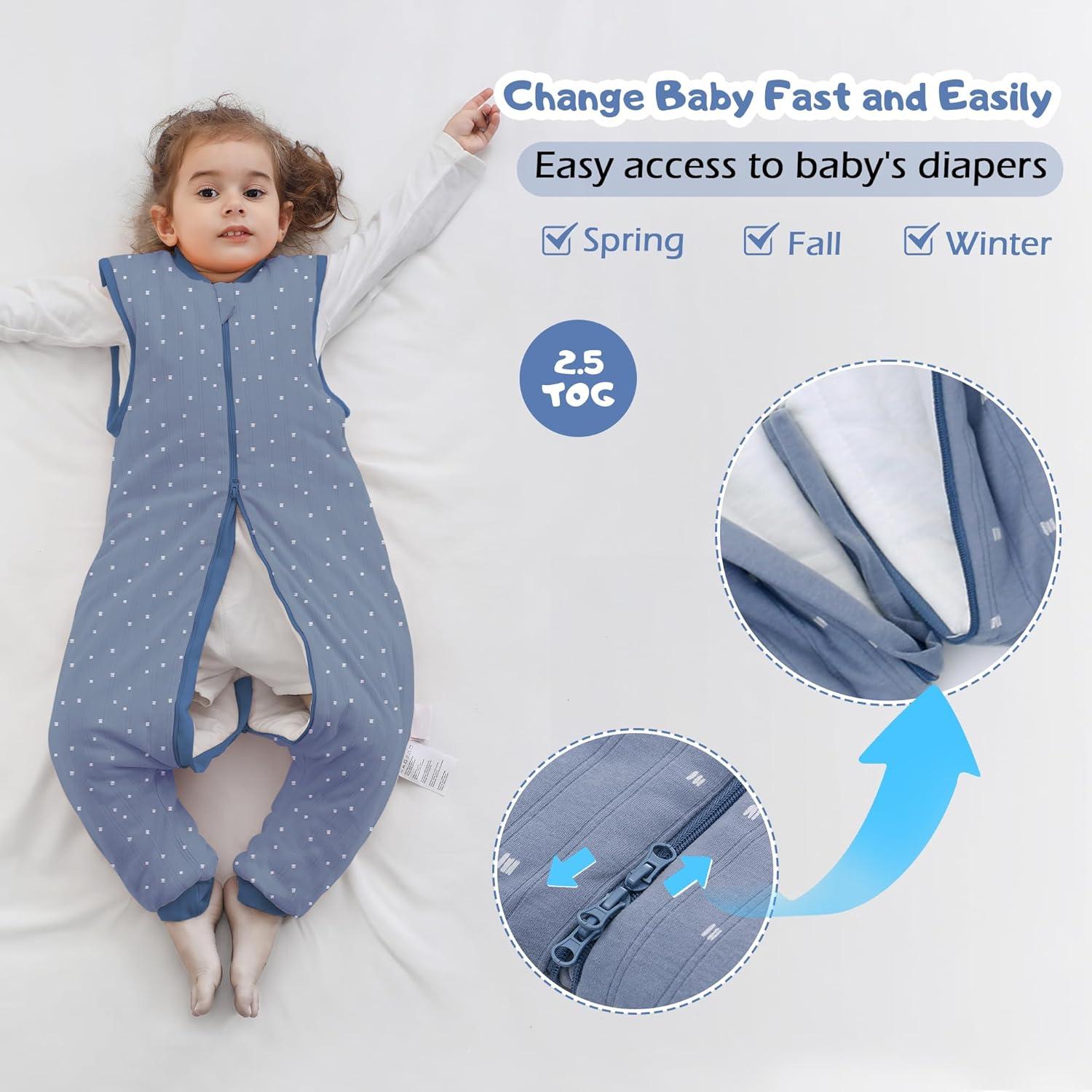 Saco de Sueño LAT para Bebés 2.5 TOG Invierno M/90 Azul Rayas