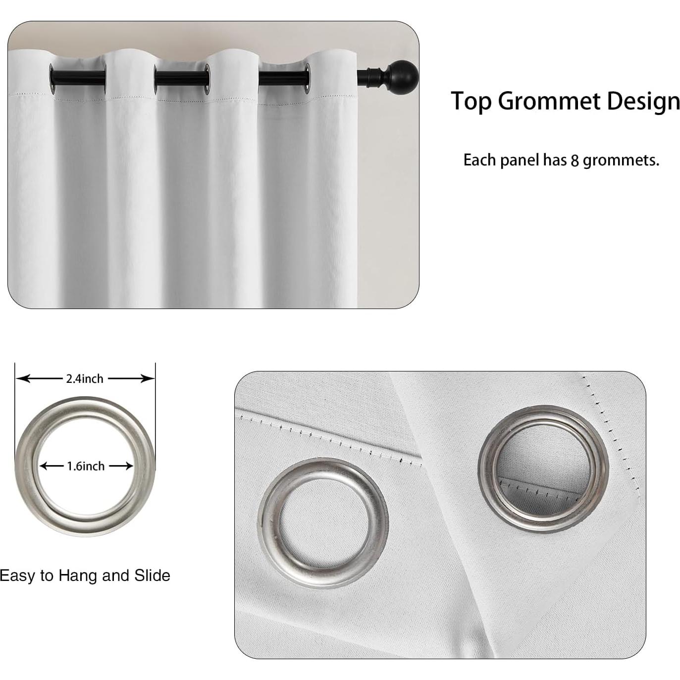 Cortinas Opacas NatureTalk Rosa 2 Paneles 52x63 cm Ojal Plata