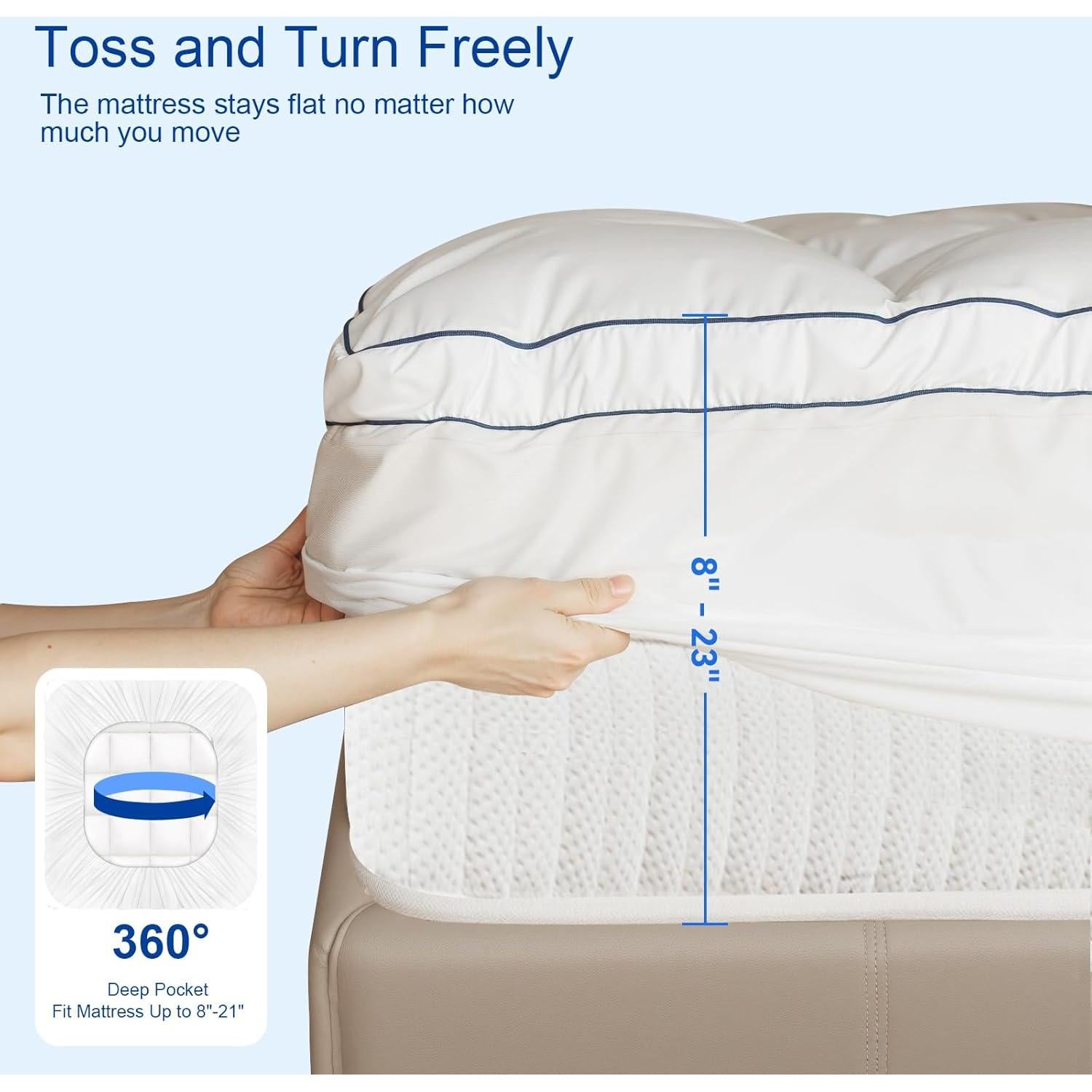 Colchón Topper Twin Kayfia Extra Grueso 152x203 cm Blanco