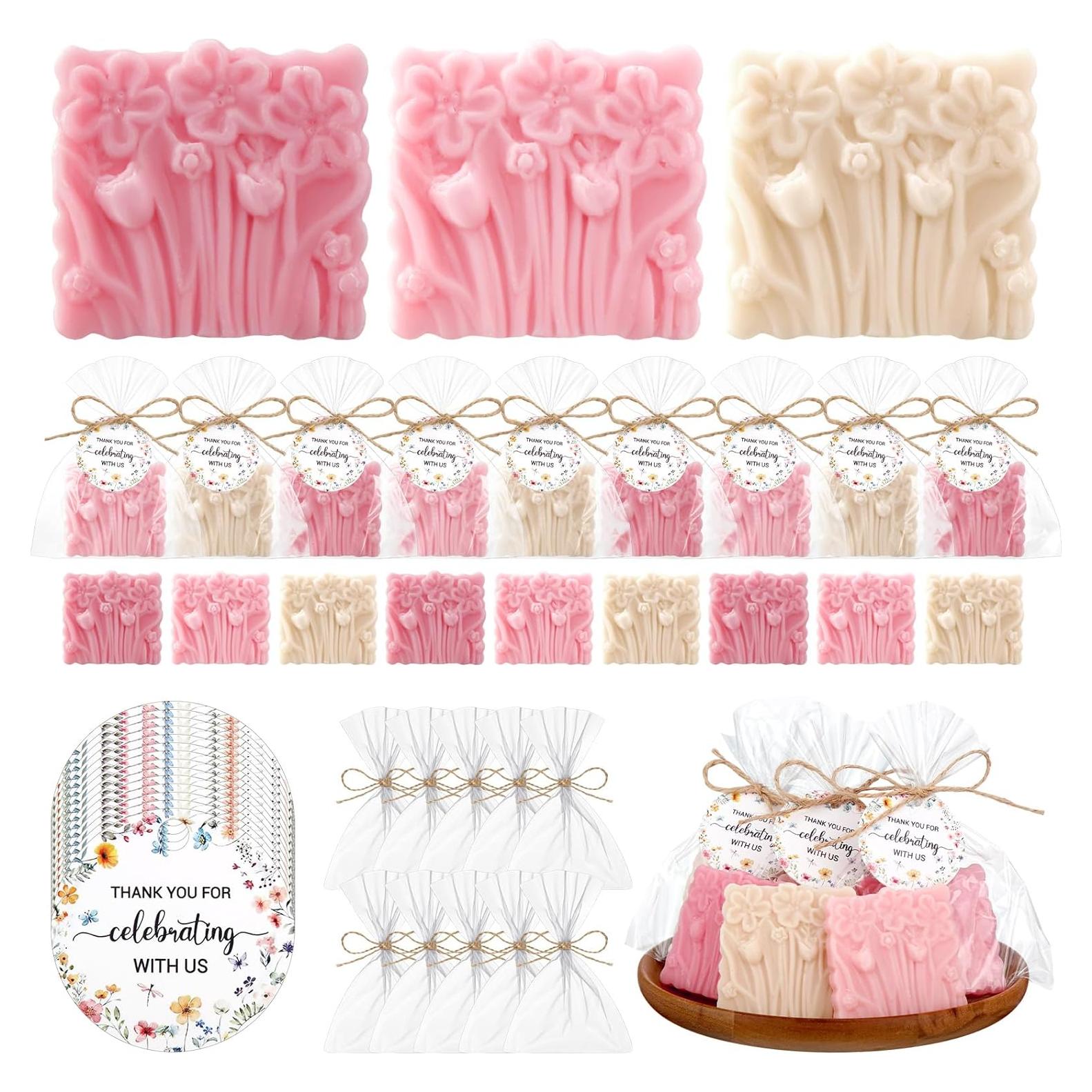 Set de Jabón para Baby Shower Demissle 20 Pcs Flores Aromáticas