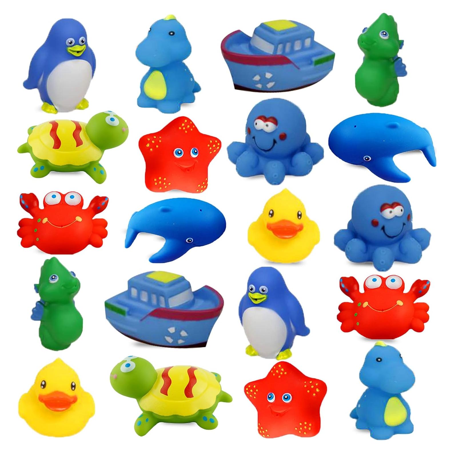 Juego de 20 Juguetes Flotantes Dimple para Baño - Animales Marinos