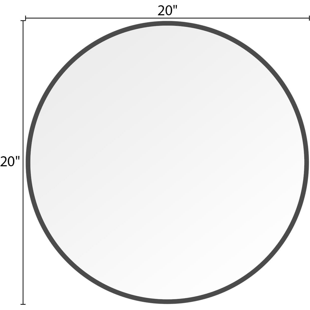 Espejo de Pared Redondo WallBeyond 50.8 cm Negro Metalizado