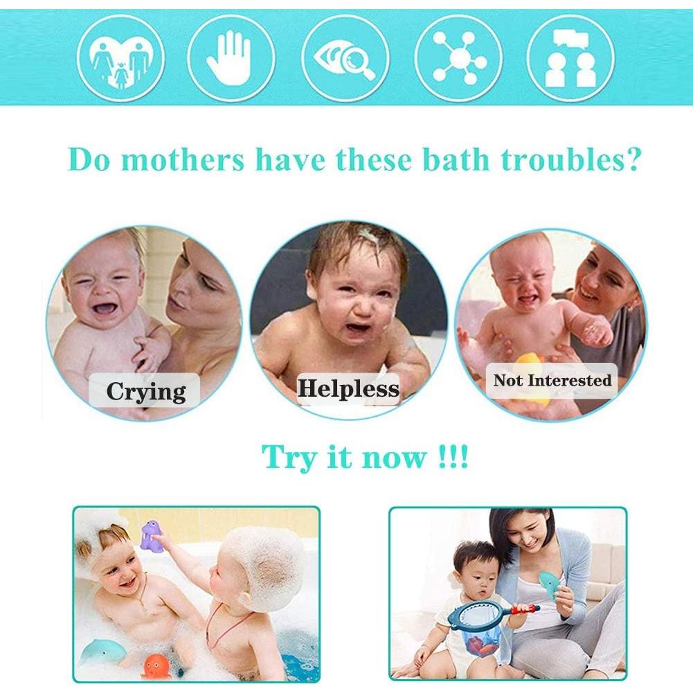 Juguete de Baño HWD con Red de Pesca y Animales Marinos