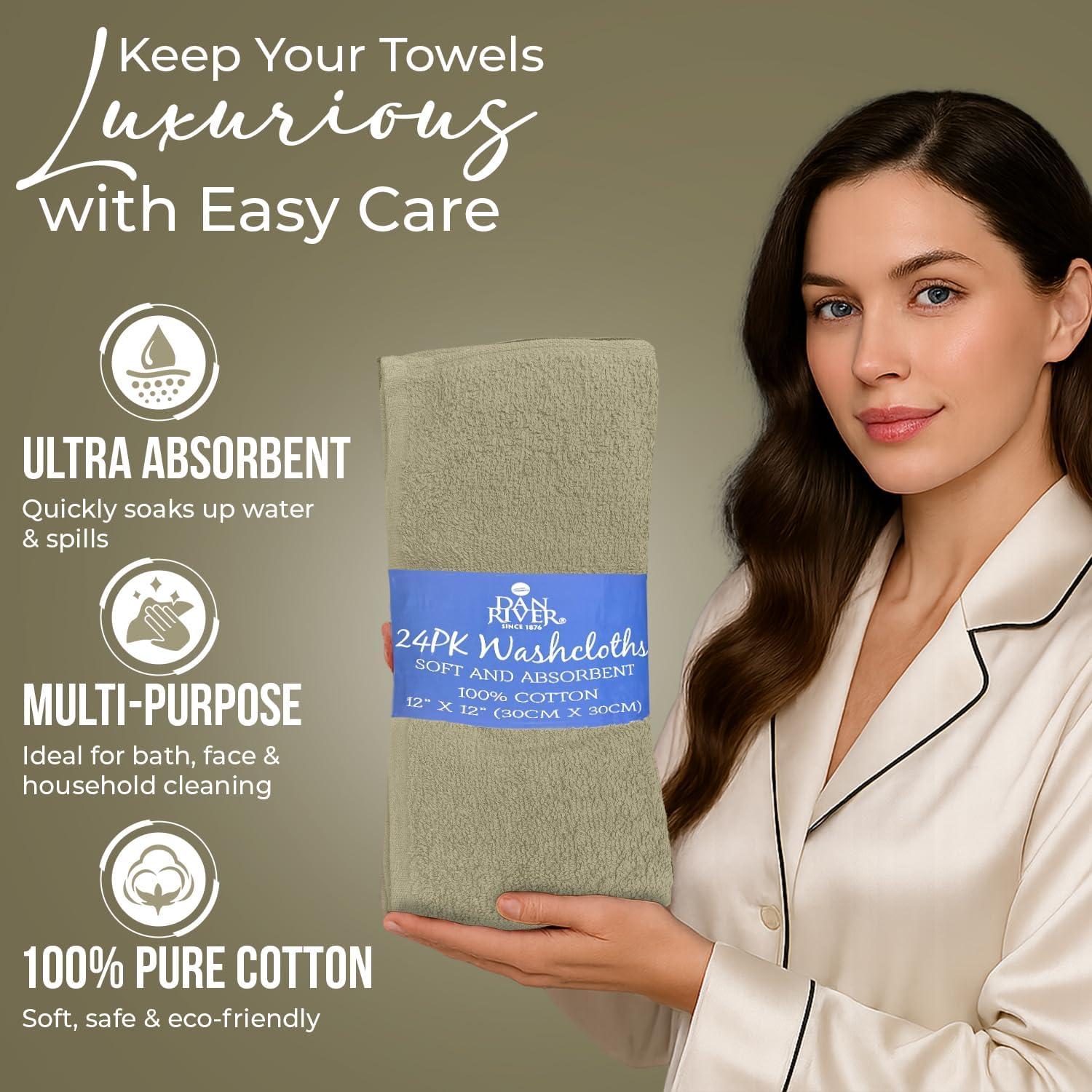 Toallas de Algodón Dan River Paquete de 24 Beige 30x30 cm