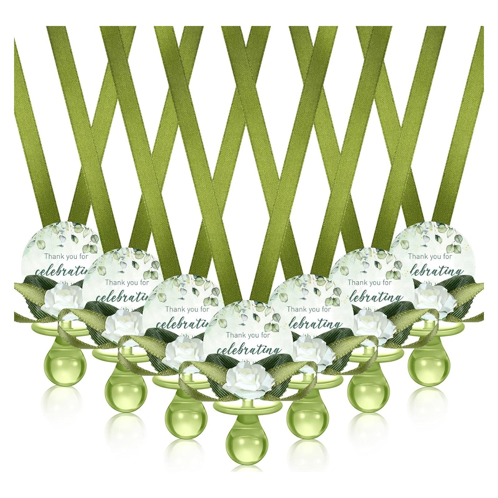 Collares de Chupete Baby Shower Coume 36 Pcs Verde Salvia