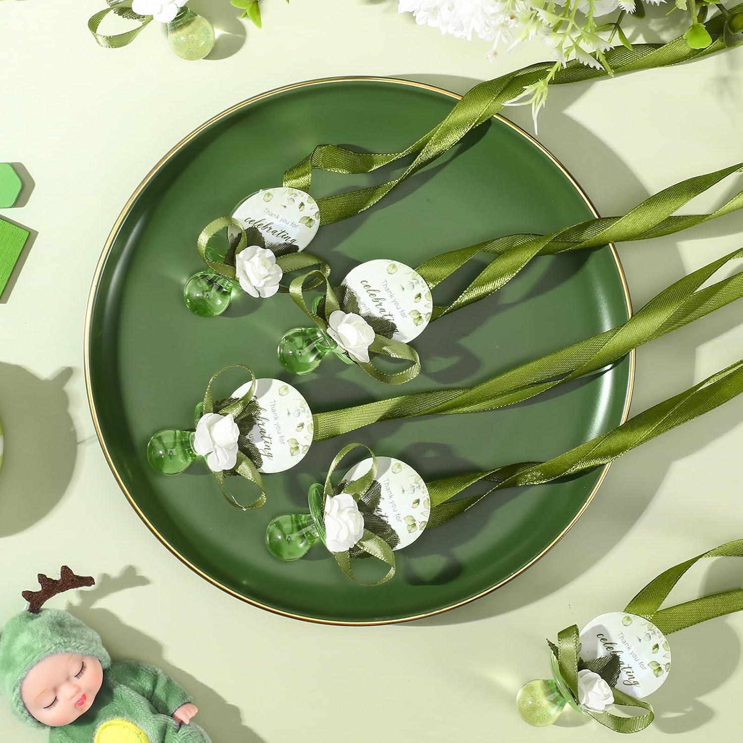 Collares de Chupete Baby Shower Coume 36 Pcs Verde Salvia