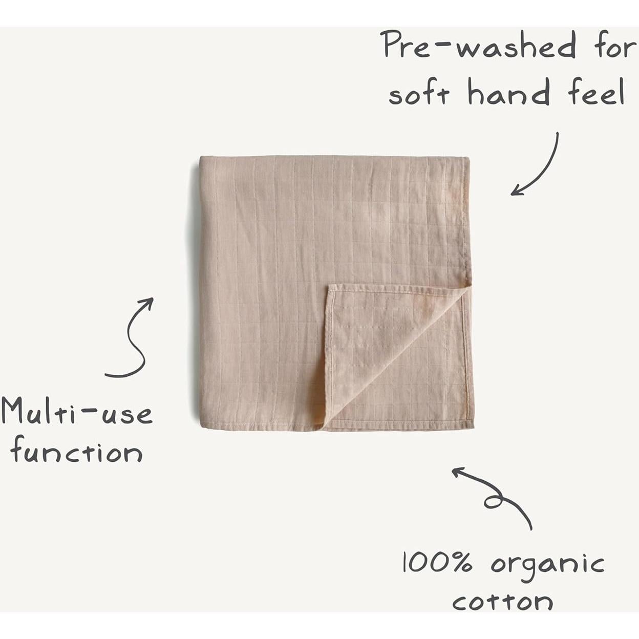 Manta de Muselina para Bebé Mushie 100% Algodón Orgánico Abejas