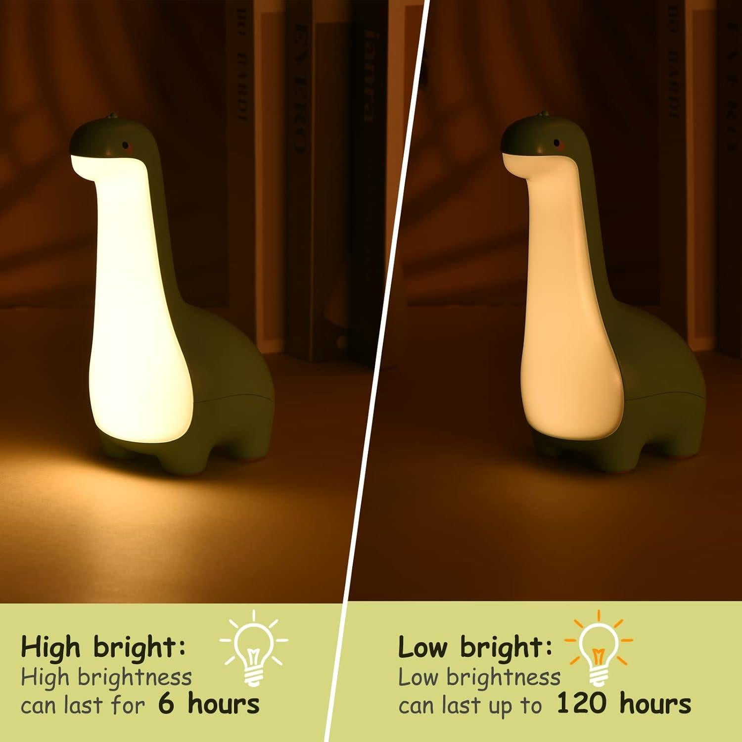 Luz Nocturna Dinosaurio Ligivite Recargable Kawaii 12cm