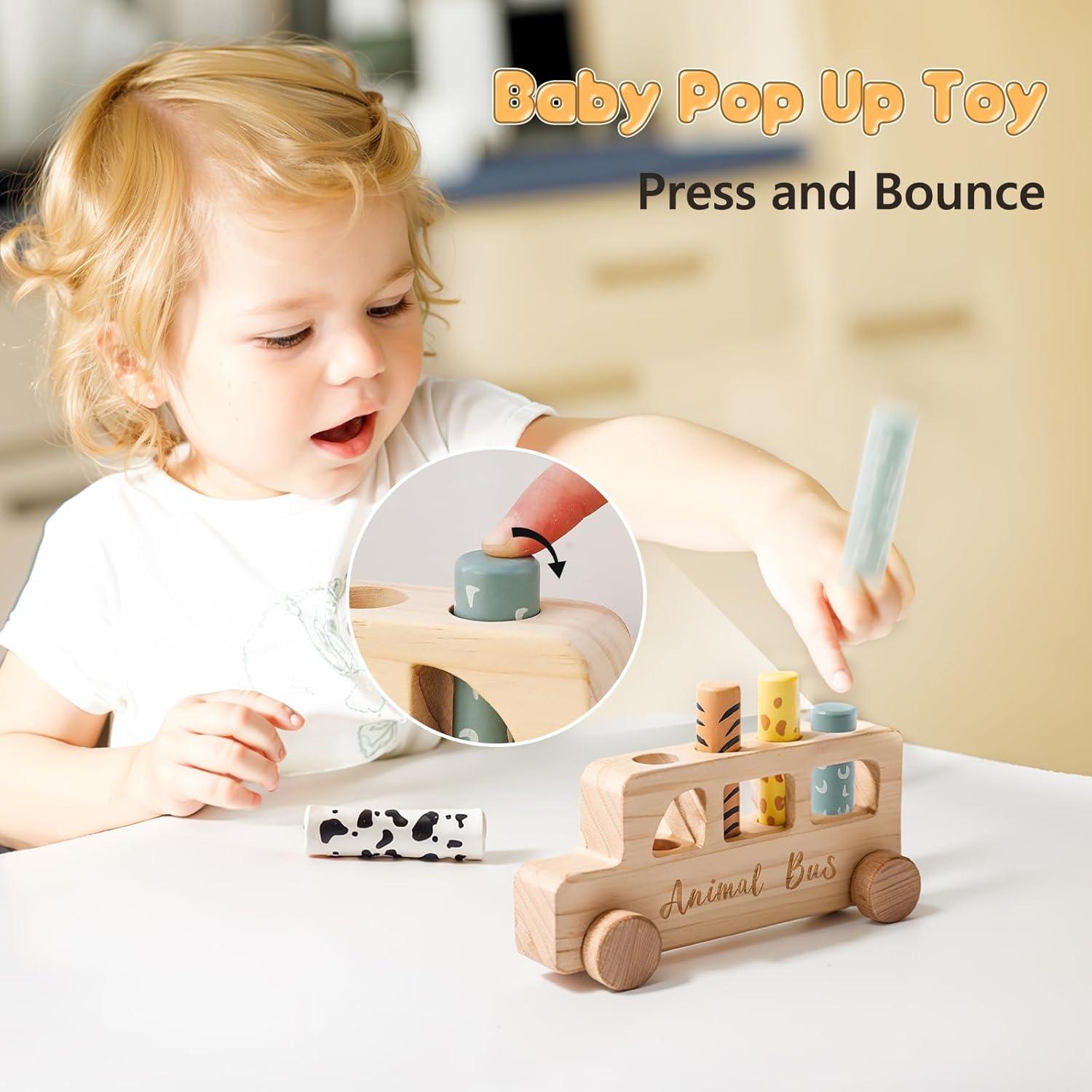 Juguete Pop Up de Madera Etucdose para Bebés 12+ Meses