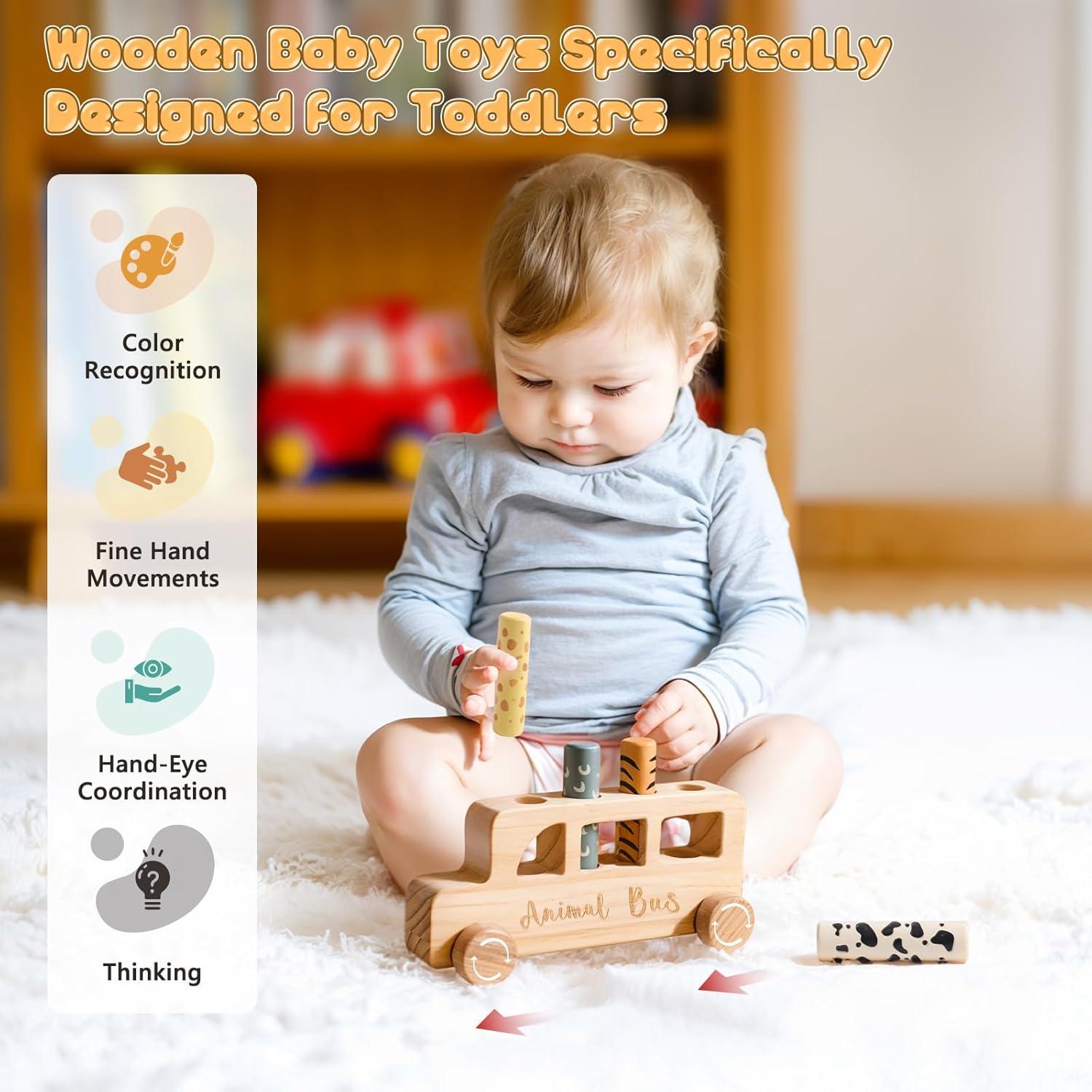 Juguete Pop Up de Madera Etucdose para Bebés 12+ Meses