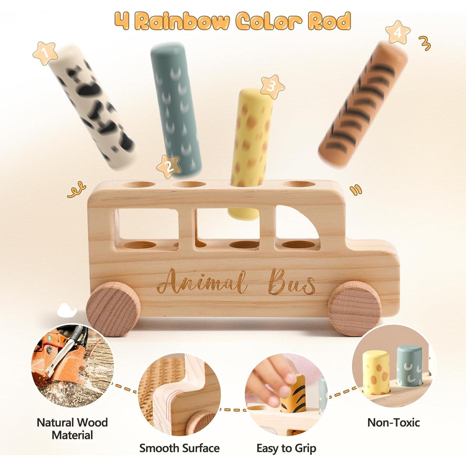 Juguete Pop Up de Madera Etucdose para Bebés 12+ Meses