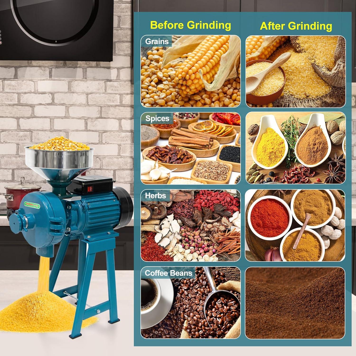 Molino de Granos Eléctrico NAIZEA 3000W Seco y Húmedo