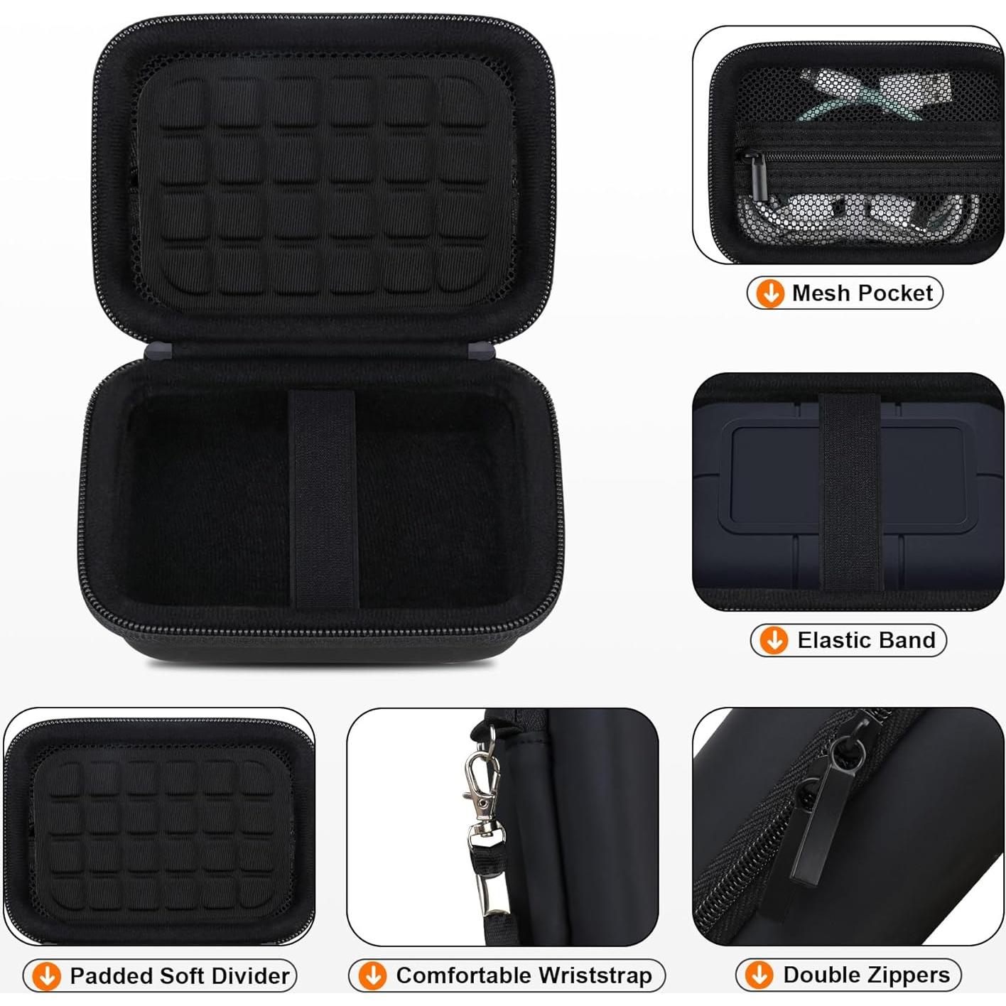 Funda Dura RAIALL para LaCie Rugged SSD Pro5 4TB/2TB Negro