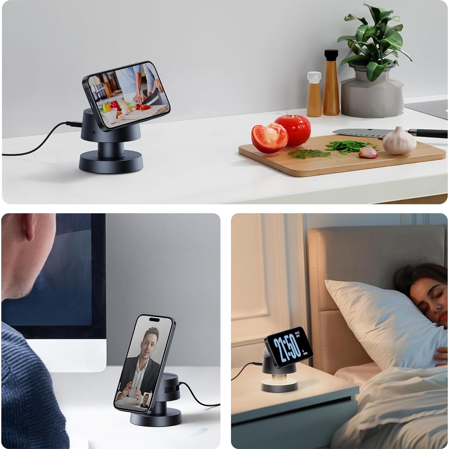 Estación de Carga Inalámbrica Magnética 4 en 1 Kcuskl 15W