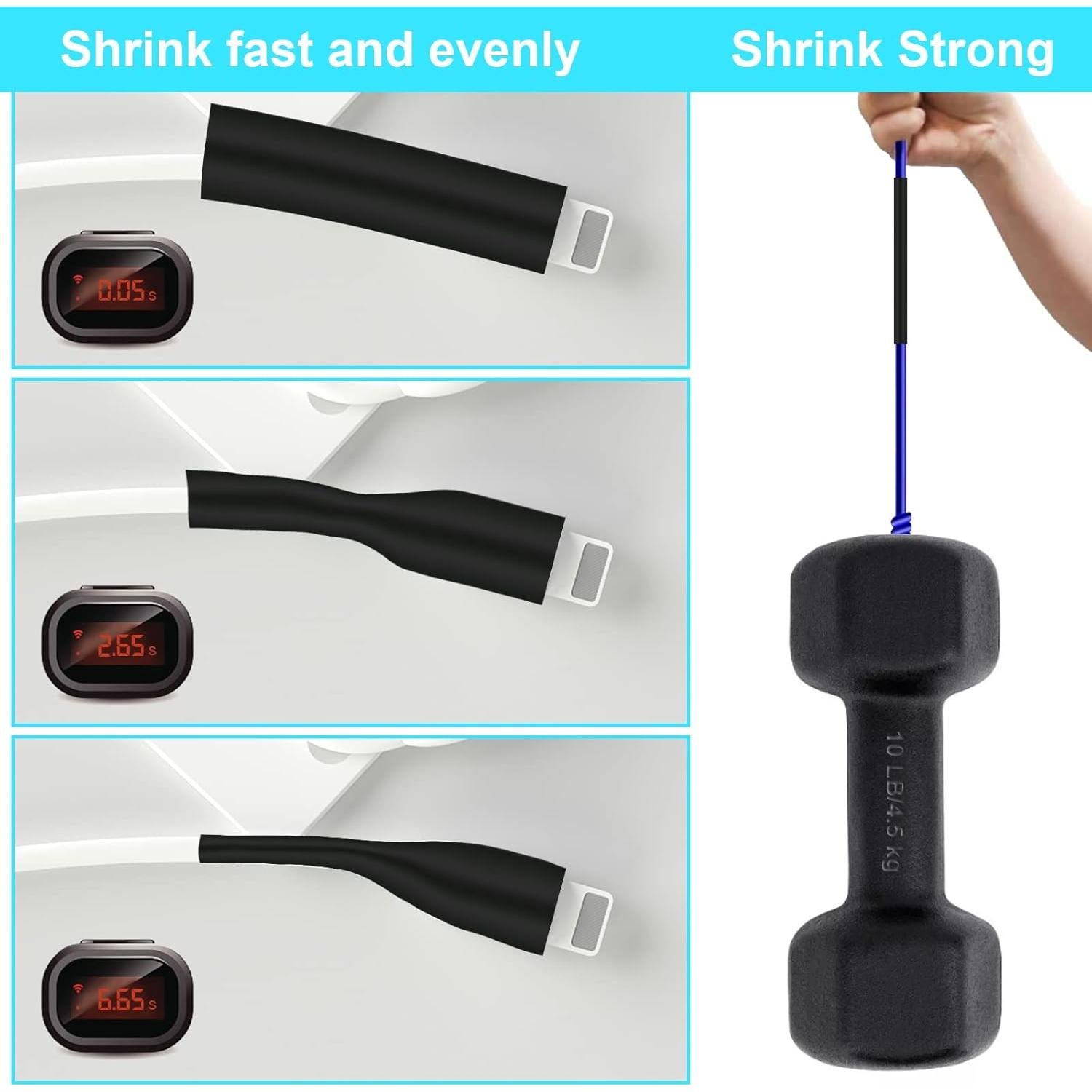 Kit de Tubos Termocontraíbles 900 Piezas DHOOZ - Negro 12 Tamaños