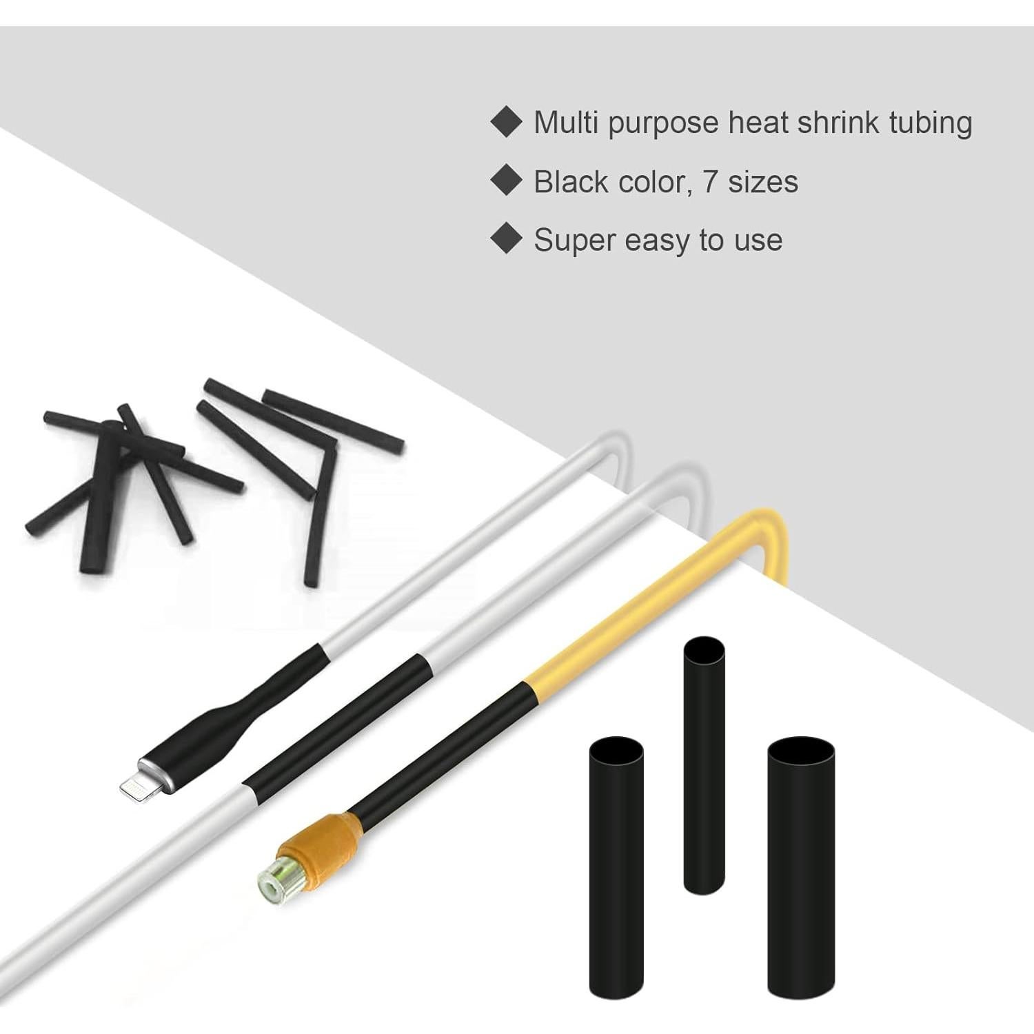 Kit de Tubos Termocontraíbles 900 Piezas DHOOZ - Negro 12 Tamaños