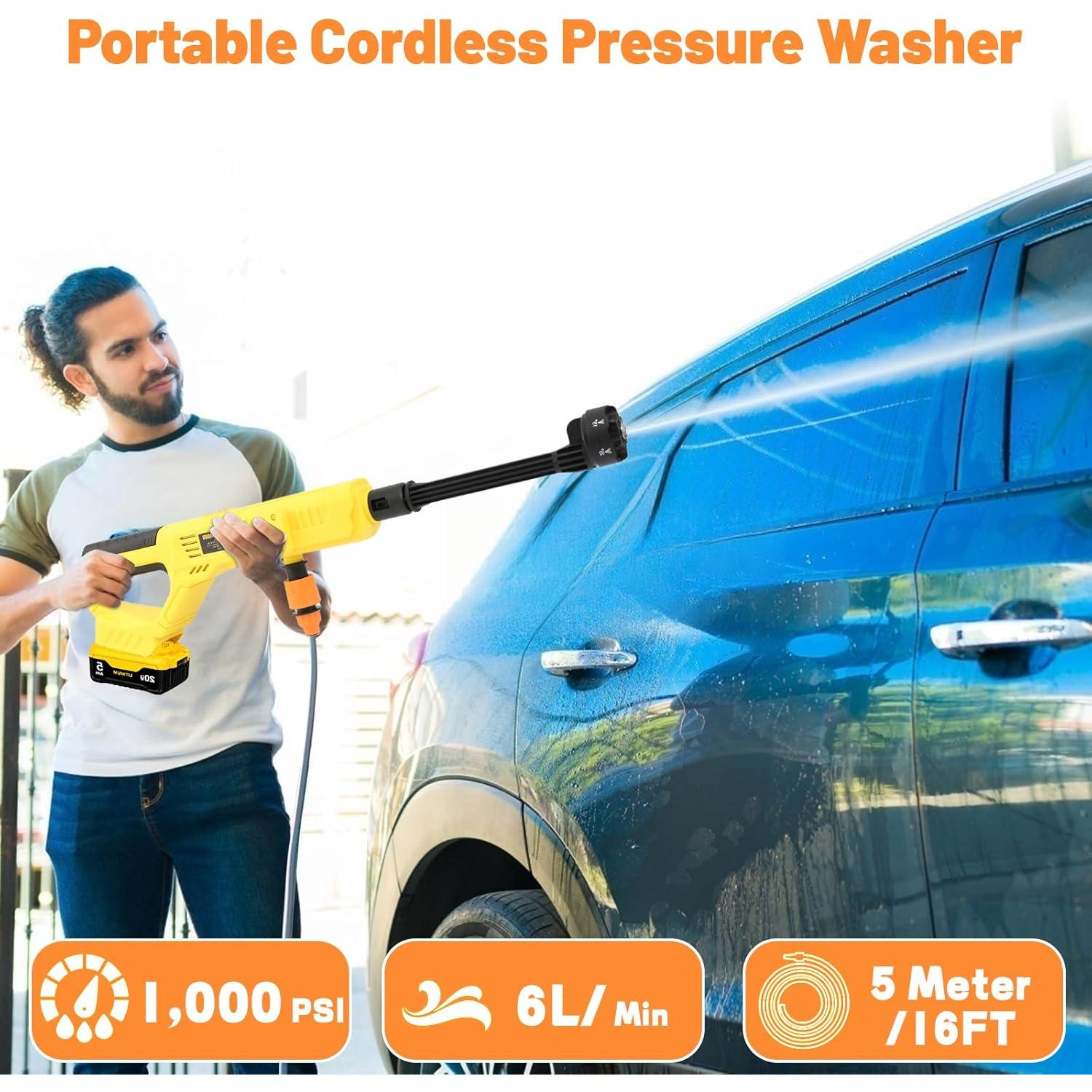 Lavadora a Presión Inalámbrica Vokoroad 1000 PSI 20V Max