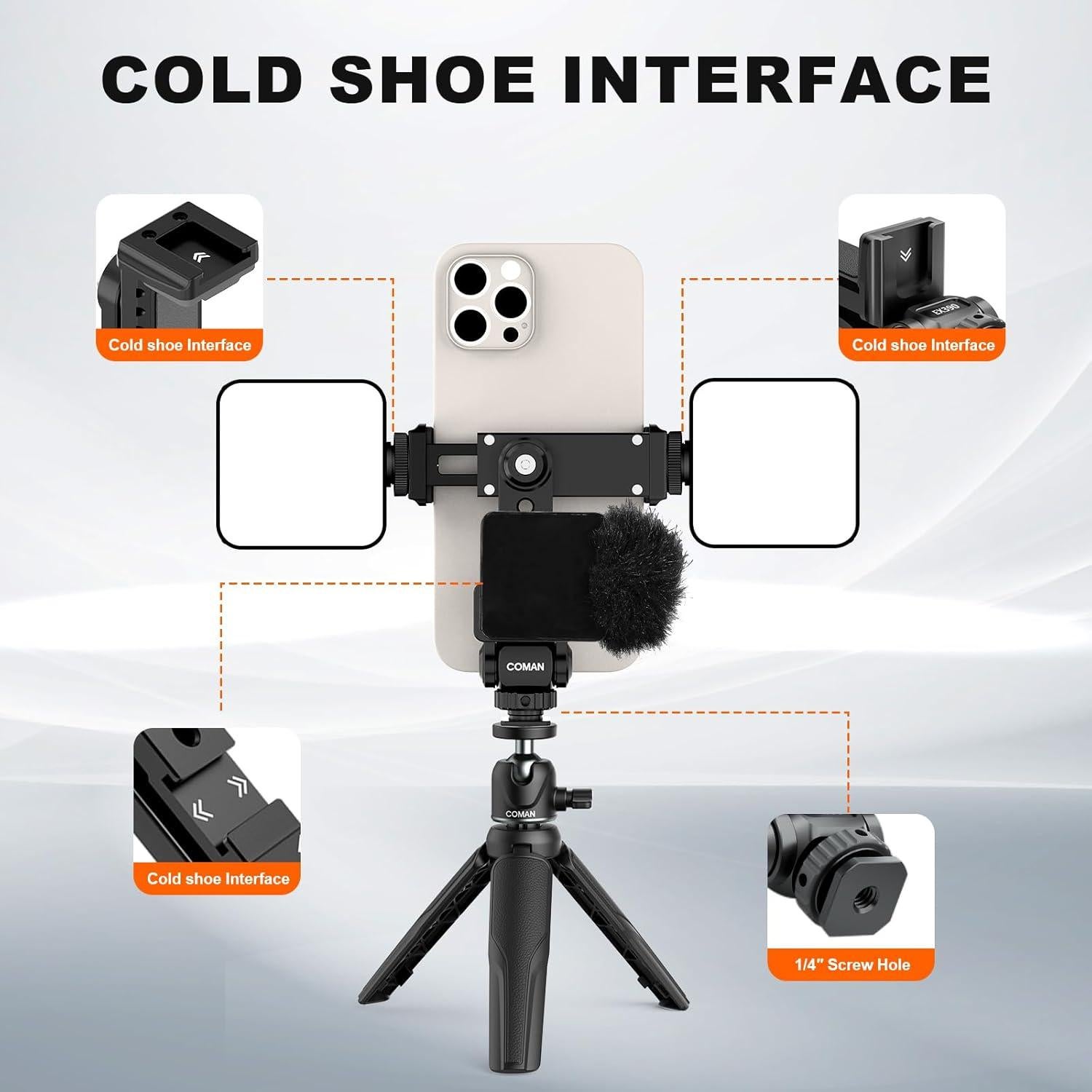 Soporte de trípode portátil COMAN EX390 para teléfono 360°