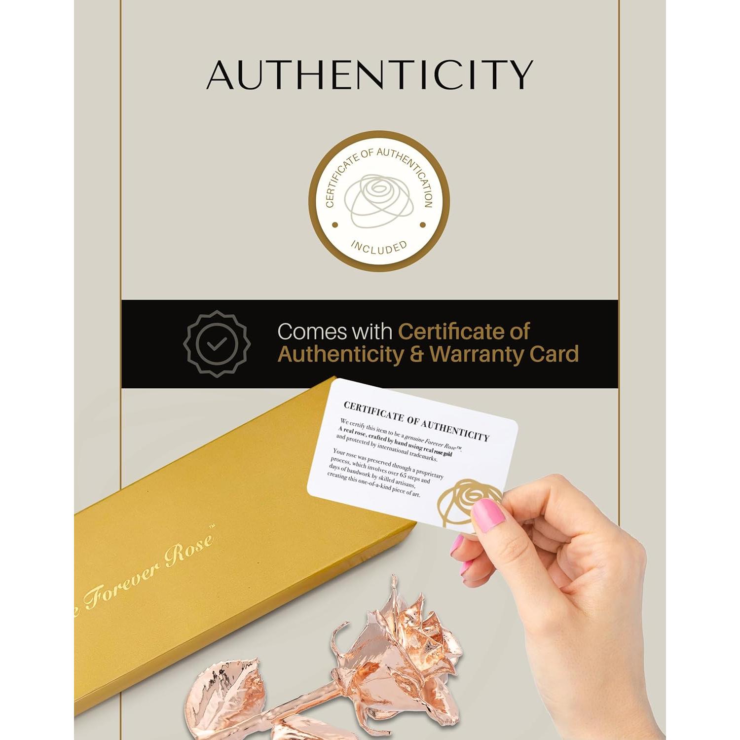 Rosa Eterna Rosa Real en Oro Rosa - Jarrón Corazón Acrílico