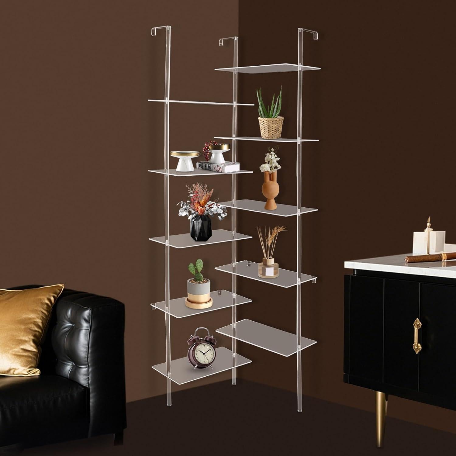 Estantería Acrílica lxrnqcey 5 Niveles 10 Estantes 56x56x187 cm