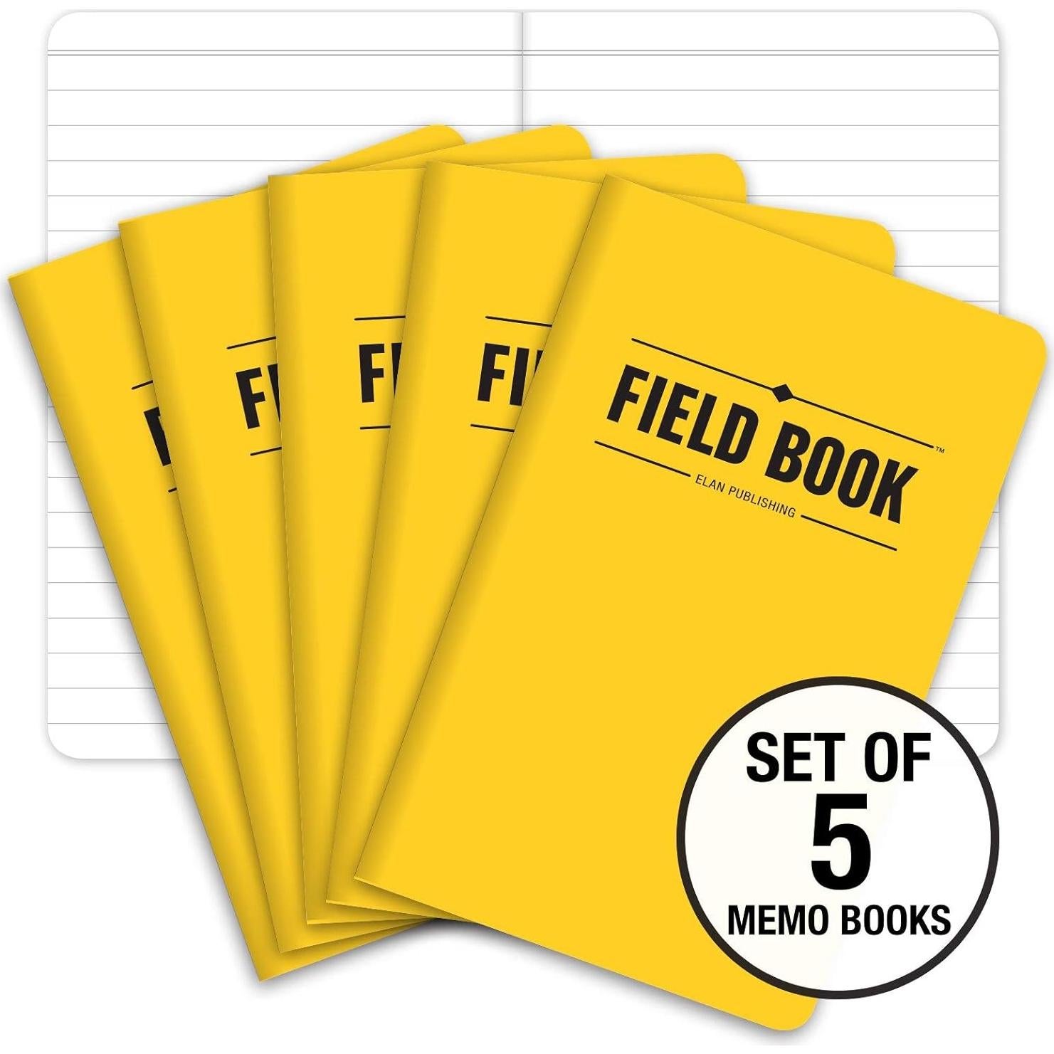 Cuaderno de Campo Elan Publishing Amarillo Rayado Paquete 5