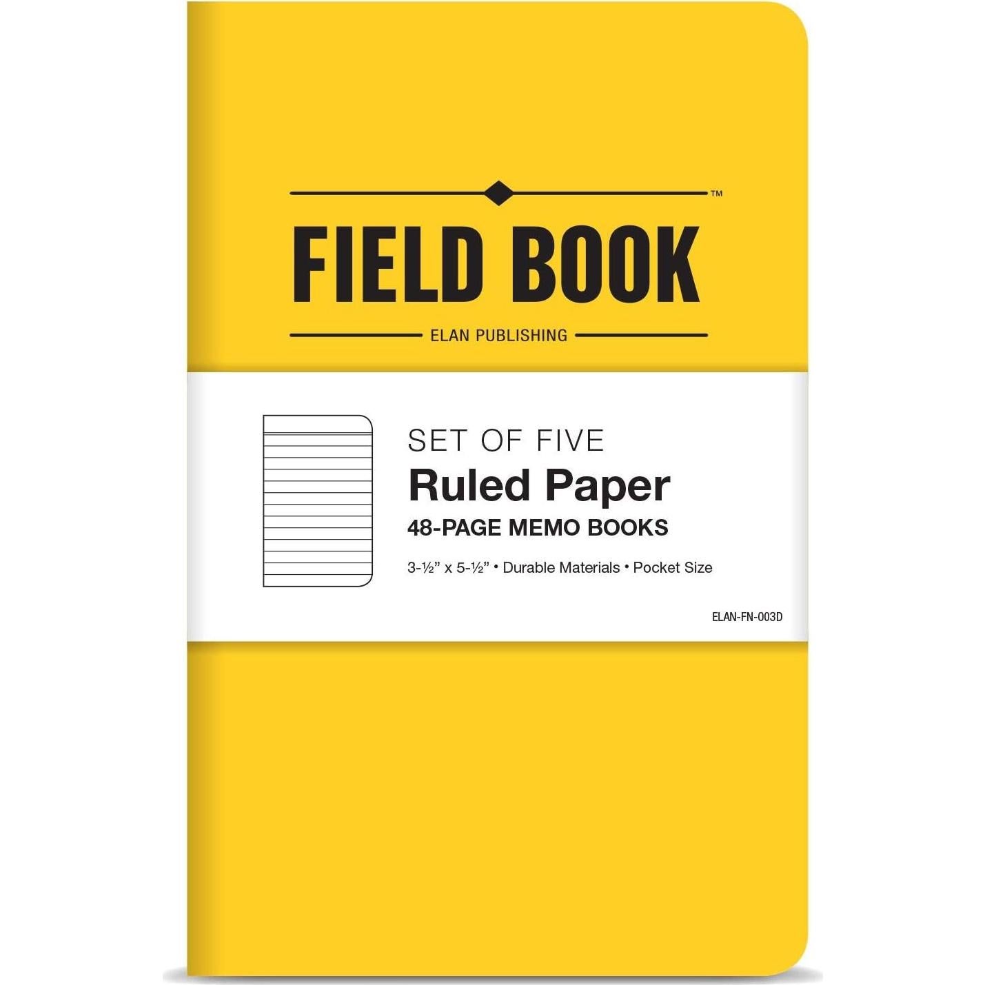 Cuaderno de Campo Elan Publishing Amarillo Rayado Paquete 5